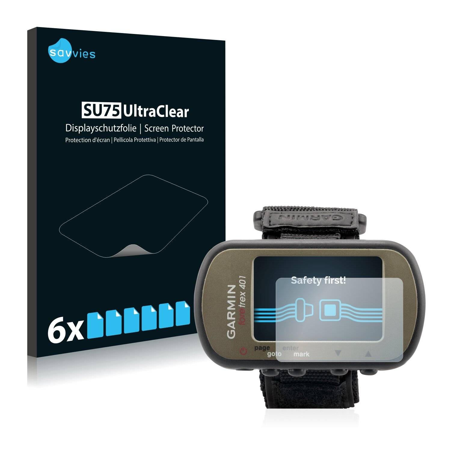 6x Savvies SU75 Displayschutzfolie für Garmin Foretrex