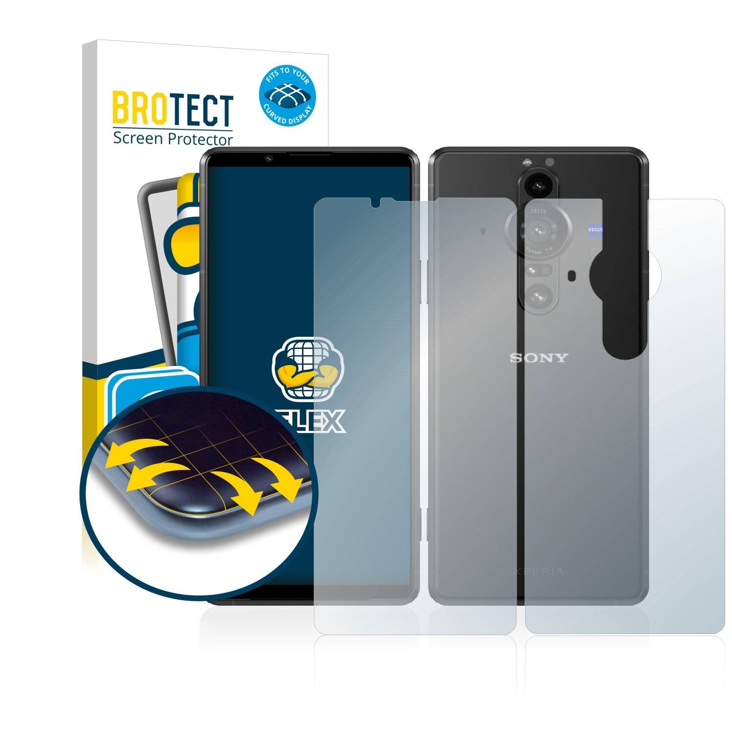 2x BROTECT Flex Full-Cover Displayschutzfolie für Sony Xperia Pro-I (Vorder +