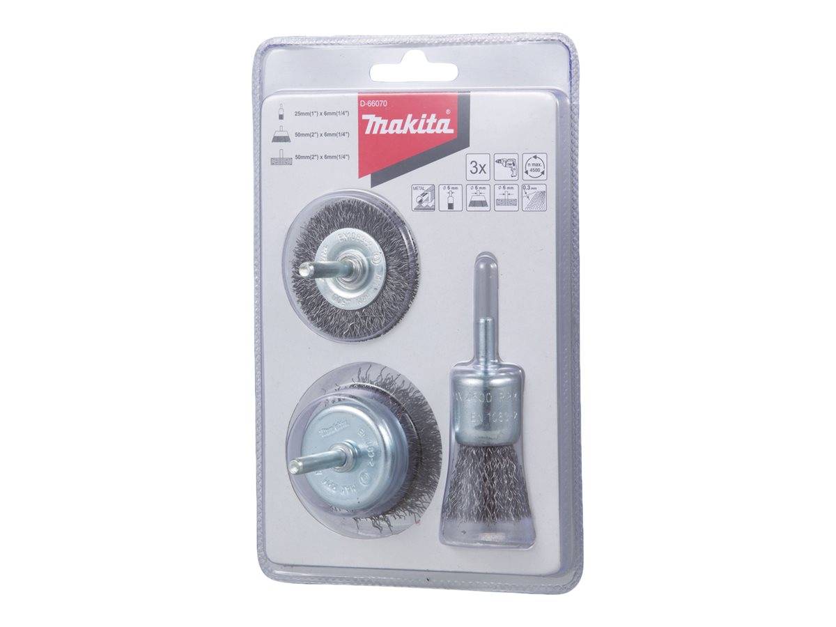 Makita - Drahtbürstenset - für Stahl, Farbe, Rost, Beschichtung