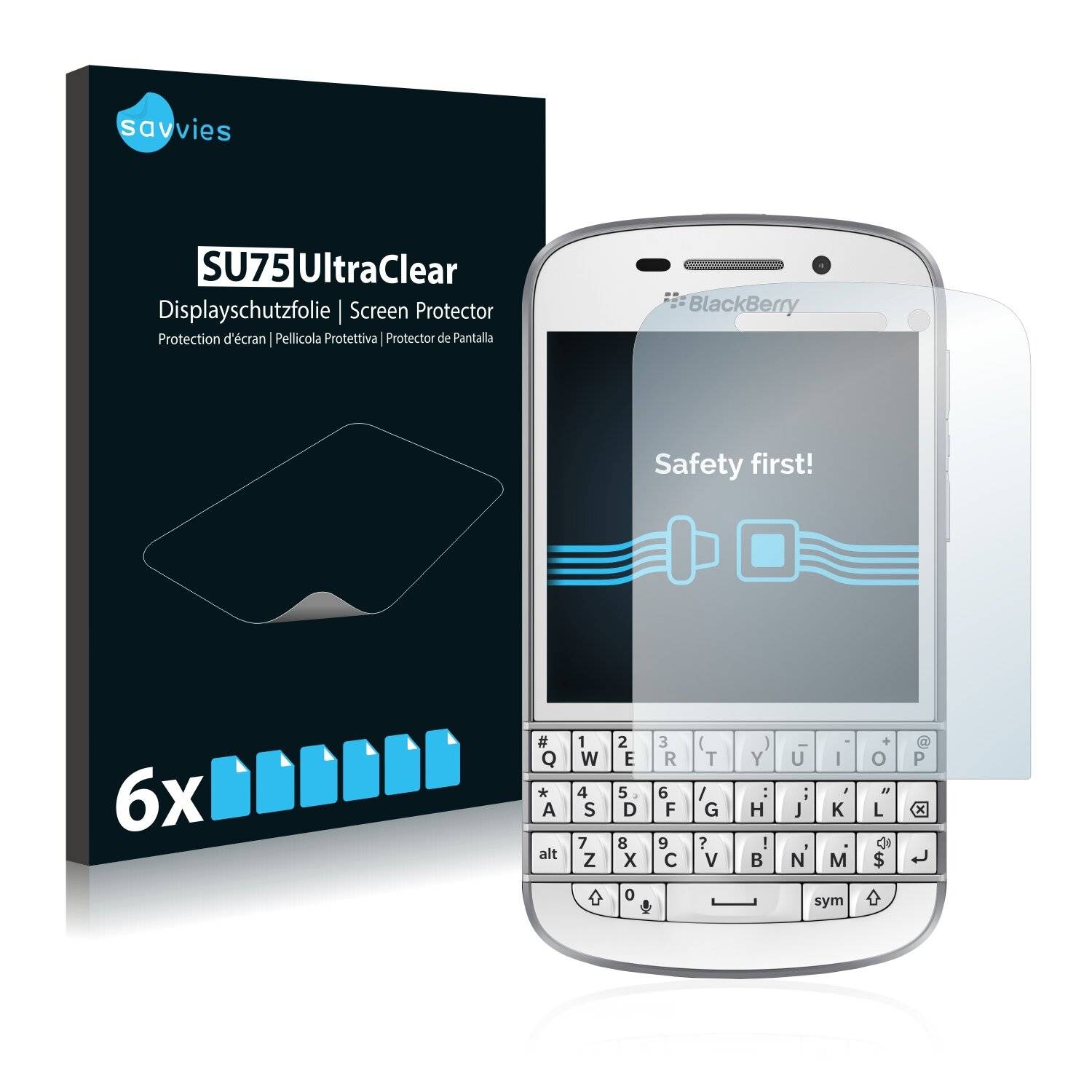 6x Savvies SU75 Displayschutzfolie für BlackBerry