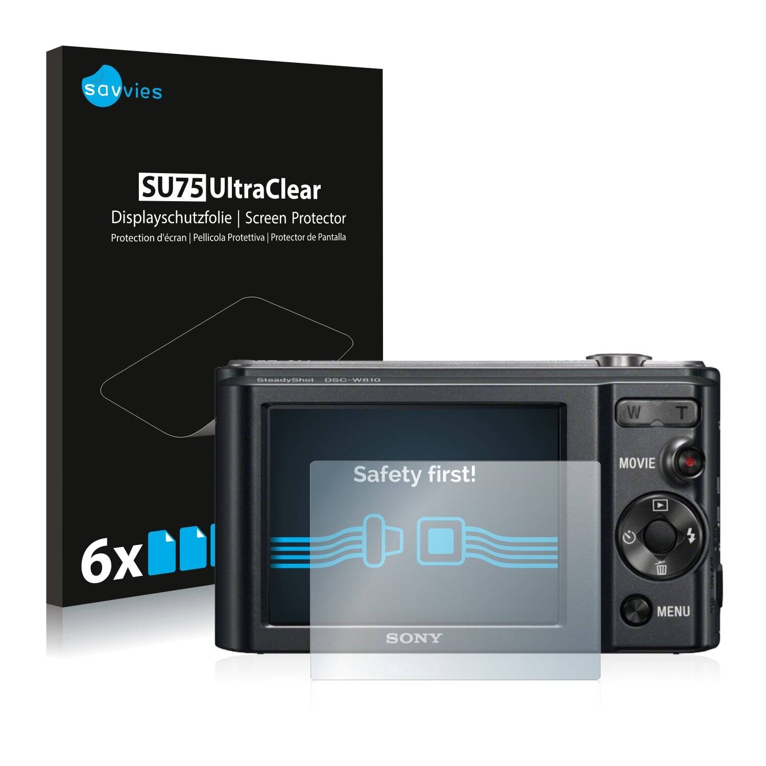 6x Savvies SU75 Displayschutzfolie für Sony Cyber-Shot