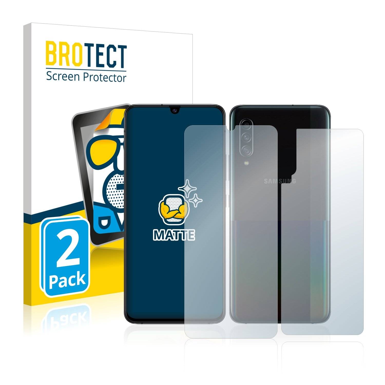2x BROTECT Matte Displayschutzfolie für Samsung Galaxy A90 5G (Vorder + Rückseite) -