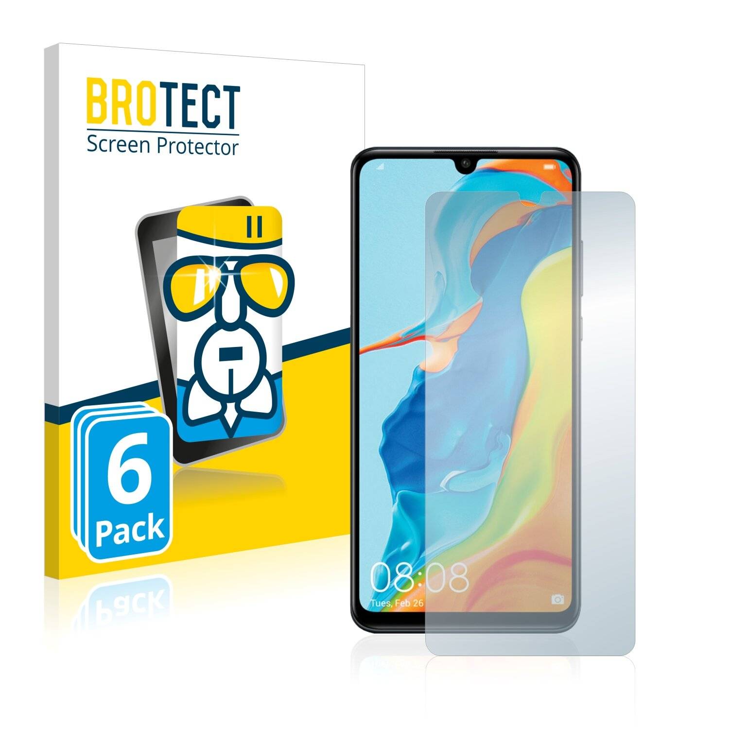 6x BROTECT AirGlass Schutzglas Folie für Huawei P30