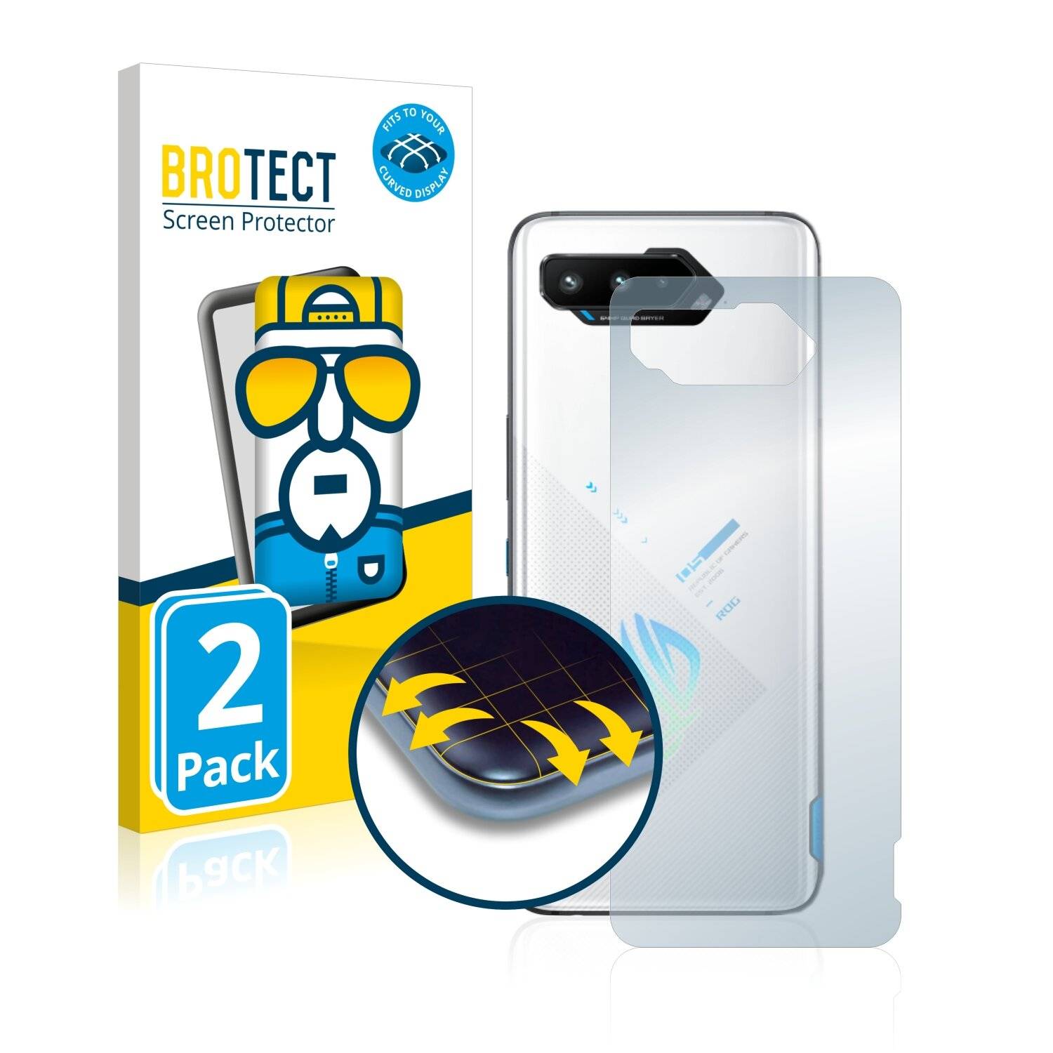 2x BROTECT Flex Full-Cover Displayschutzfolie für Asus ROG Phone 5s