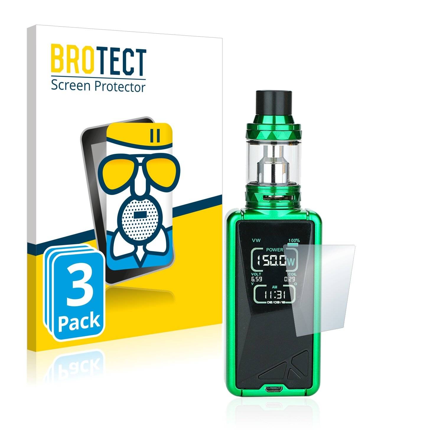 3x BROTECT AirGlass Matte Schutzglas Folie für Eleaf