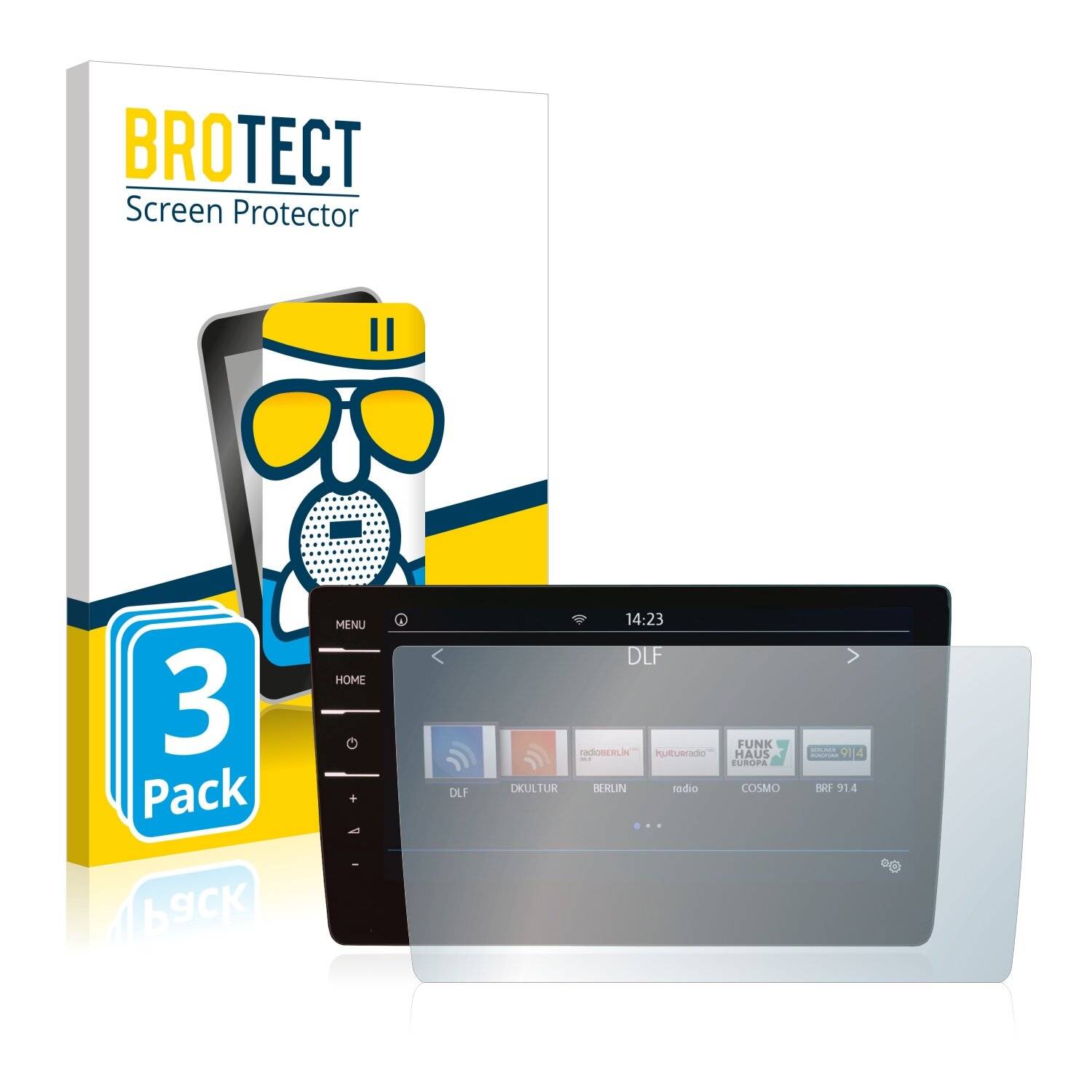 3x BROTECT AirGlass Matte Schutzglas Folie für Volkswagen Passat GTE 2019 Discover Pro 9.2