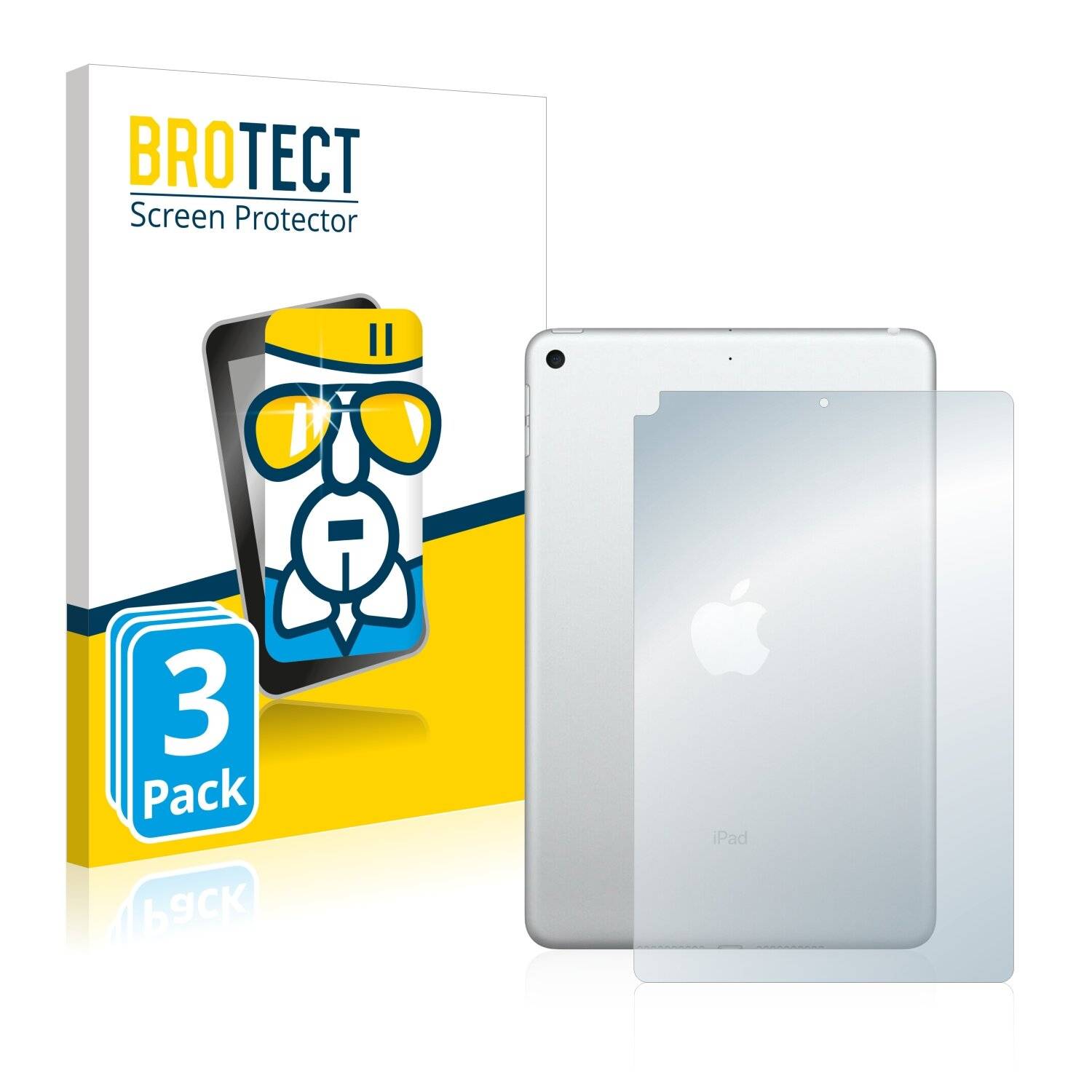3x BROTECT AirGlass Schutzglas Folie für Apple iPad Mini 7.9 2019 (Rückseite, 5.
