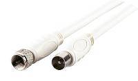 Schwaiger KVCKHQ183 532 - 3 m - F - IEC - Weiß - 75 Ohm - 80 dB - 3 m - Weiß