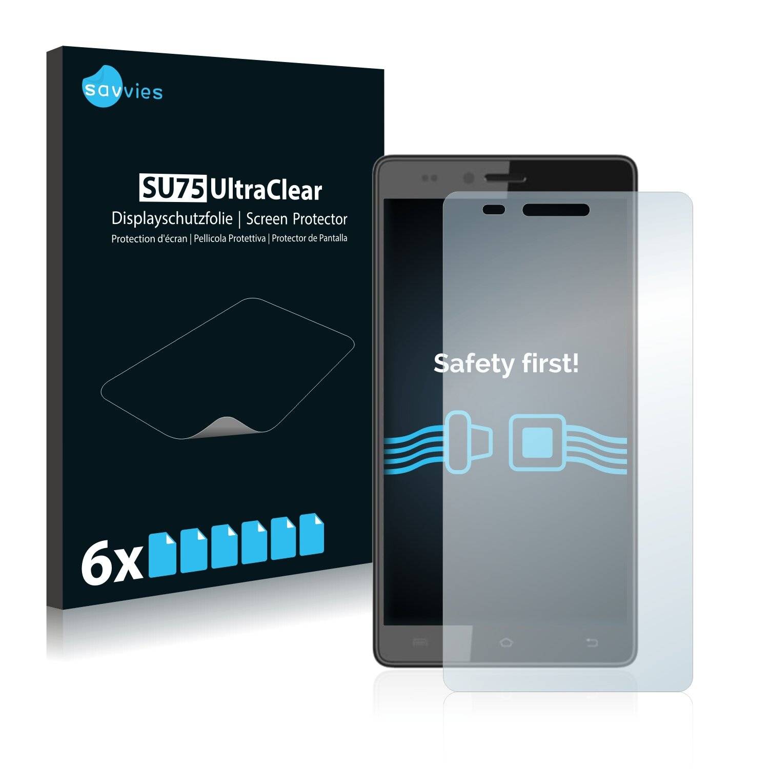 6x Savvies SU75 Displayschutzfolie für Logicom L-ement