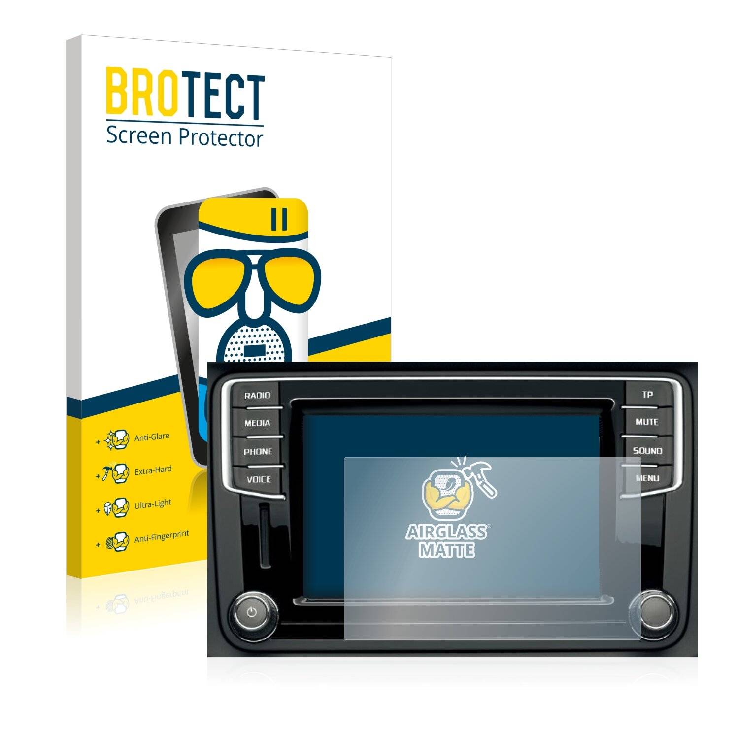 BROTECT AirGlass Matte Schutzglas Folie für Skoda Bolero 2 Infotainment System