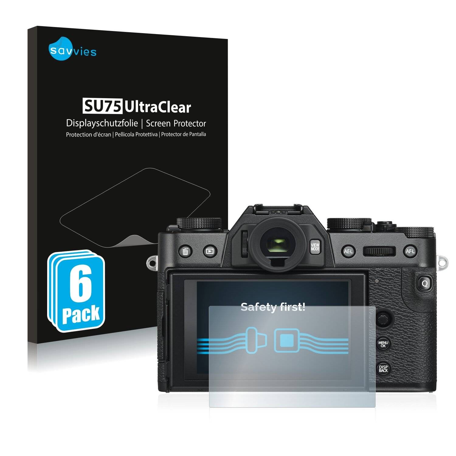 6x Savvies SU75 Displayschutzfolie für Fujifilm X-T30
