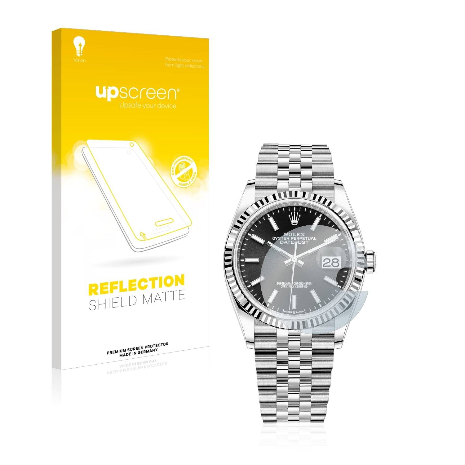 upscreen Reflection Shield Matte Premium Displayschutzfolie für Rolex Datejust