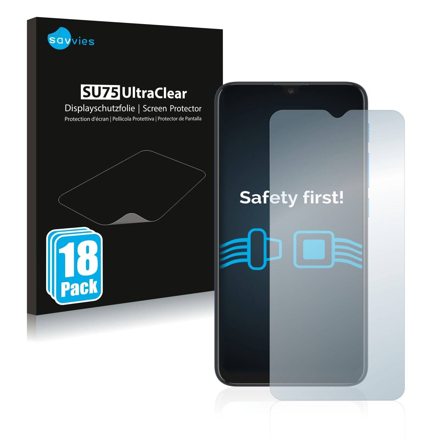 18x Savvies SU75 Displayschutzfolie für Motorola Moto E7i