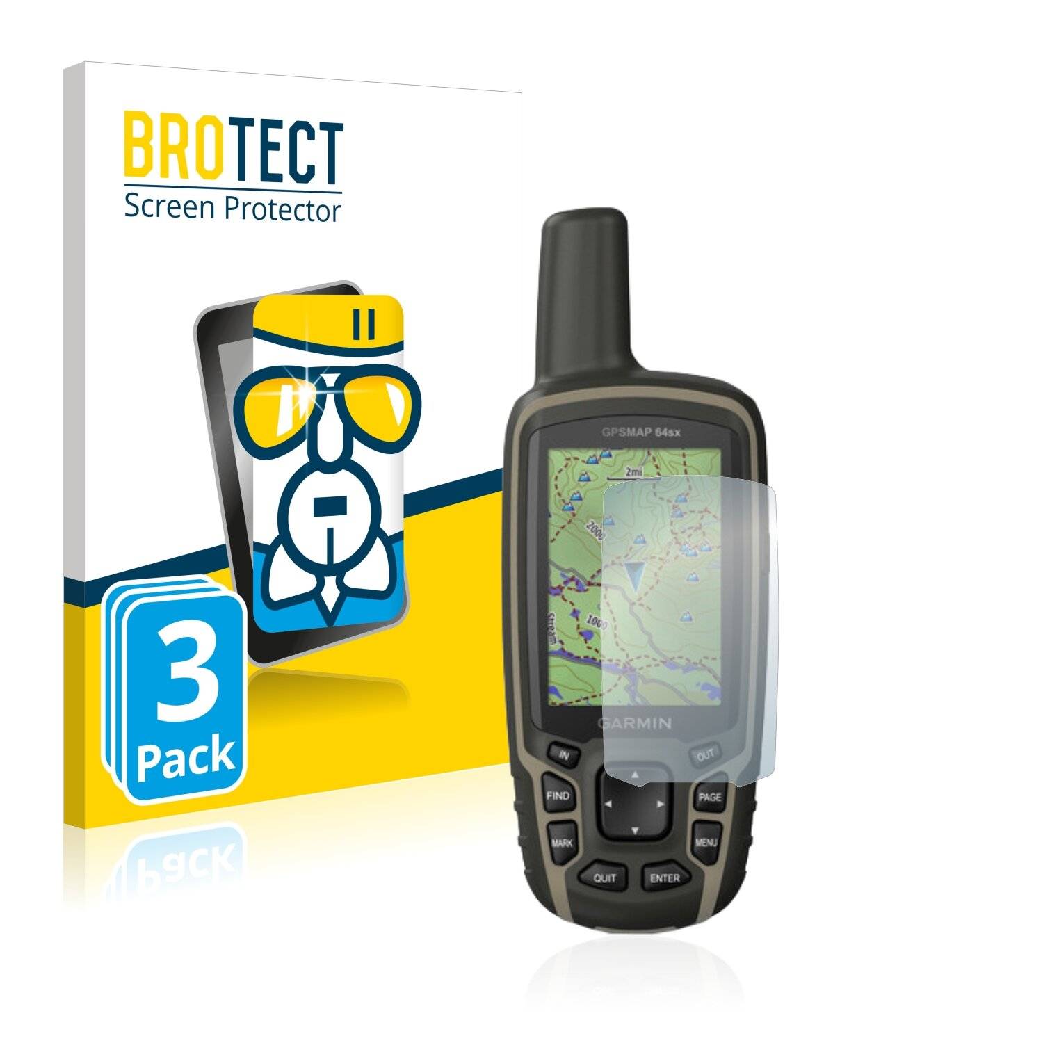 3x BROTECT AirGlass Schutzglas Folie für Garmin GPSMAP