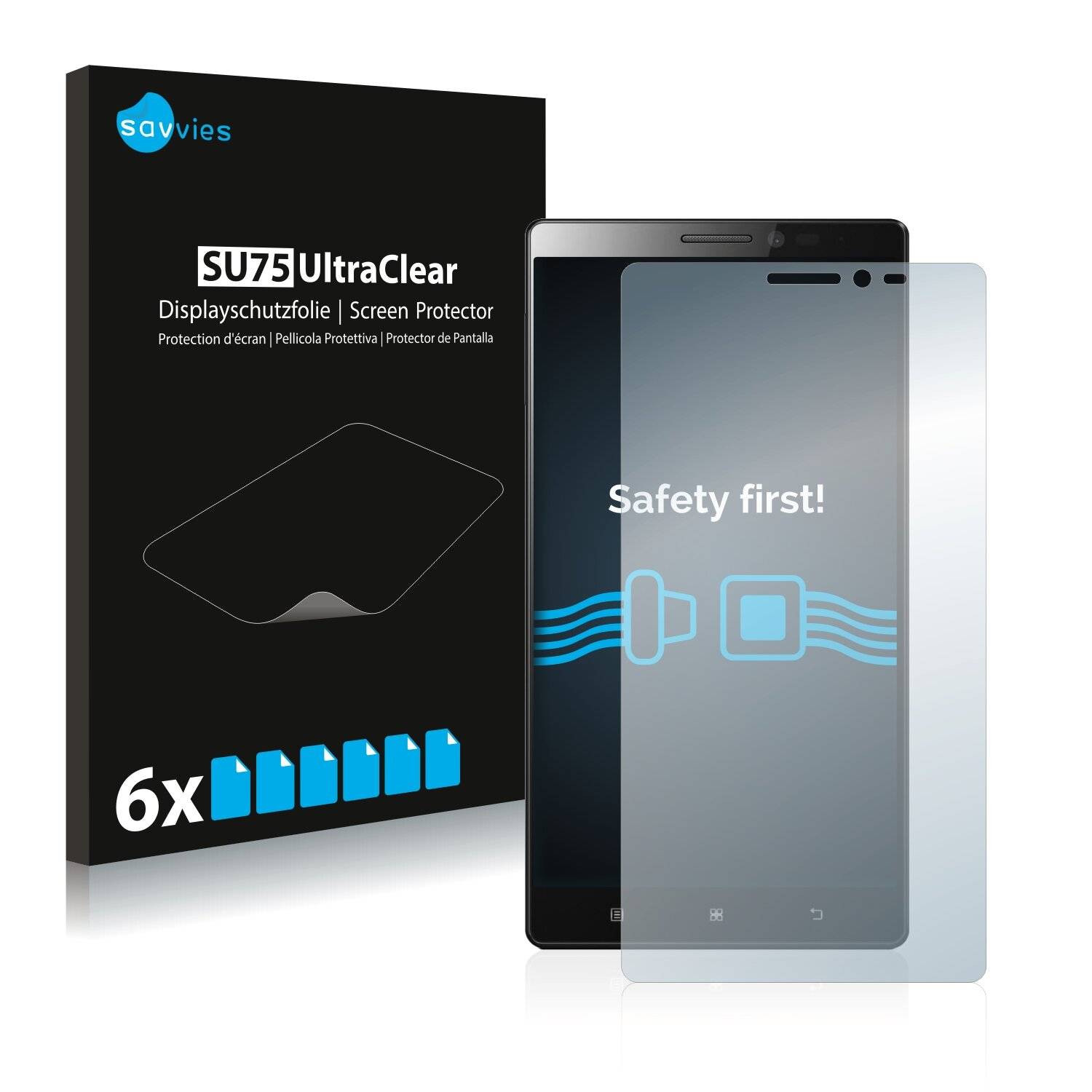 6x Savvies SU75 Displayschutzfolie für Lenovo Vibe Z2 Pro