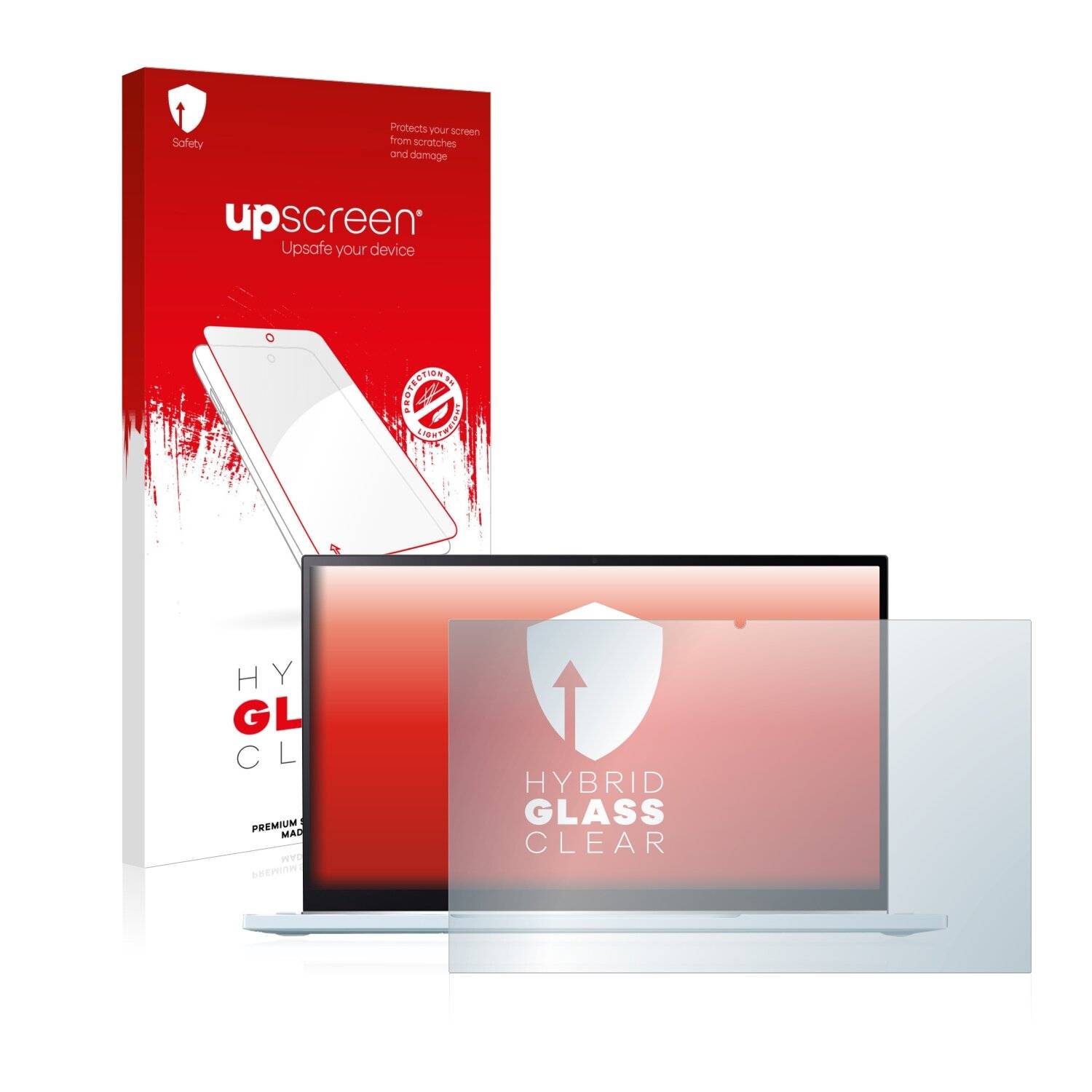 upscreen Hybrid Glass Clear Premium Schutzglas Folie für Asus Chromebook Flip C433