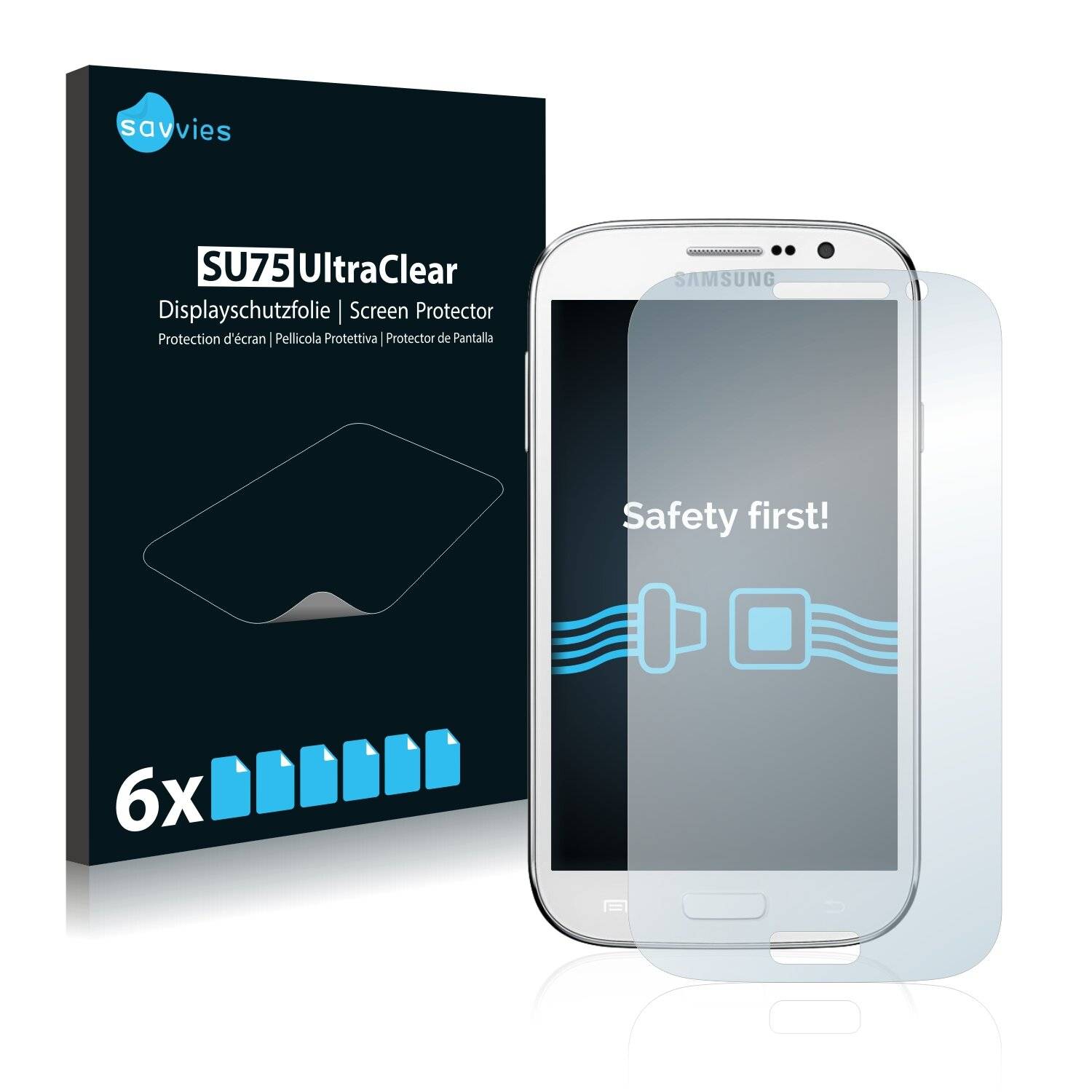 6x Savvies SU75 Displayschutzfolie für Samsung Galaxy Grand Neo