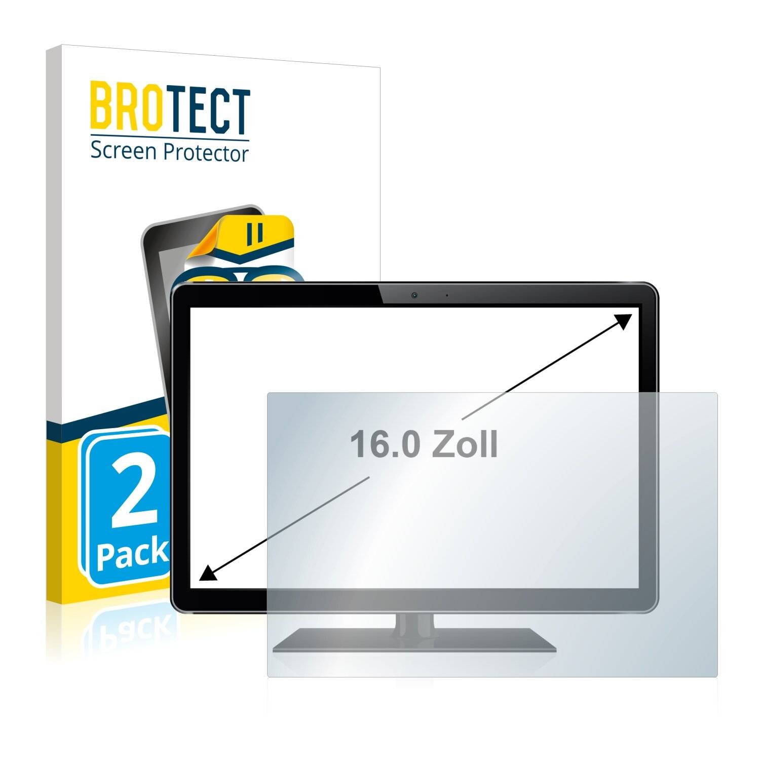 BROTECT HD-Clear Displayschutzfolie für Kassensysteme mit 16 Zoll Displays [354 mm x 199 mm,