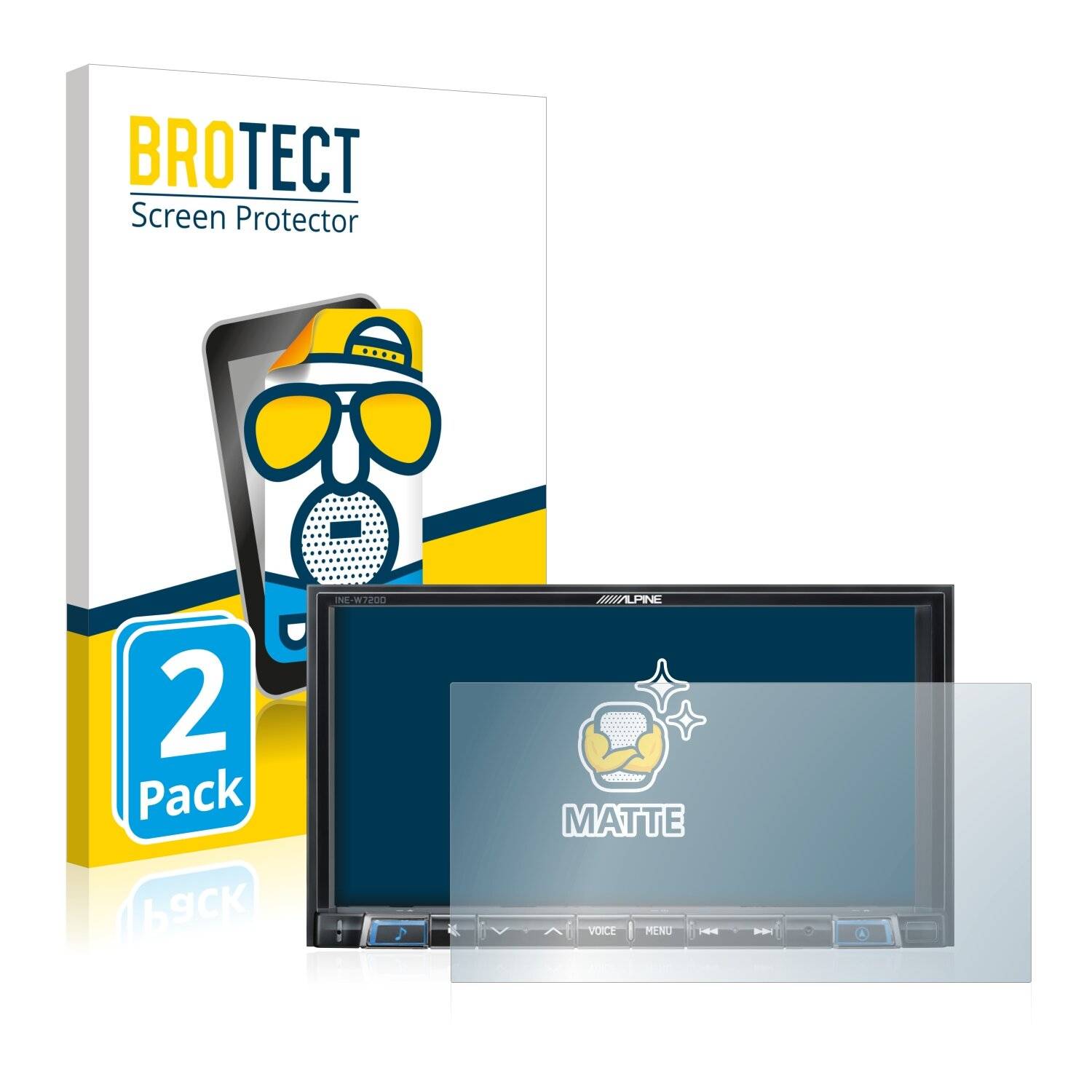 2x BROTECT Matte Displayschutzfolie für Alpine INE-W720D - Entspiegelt,