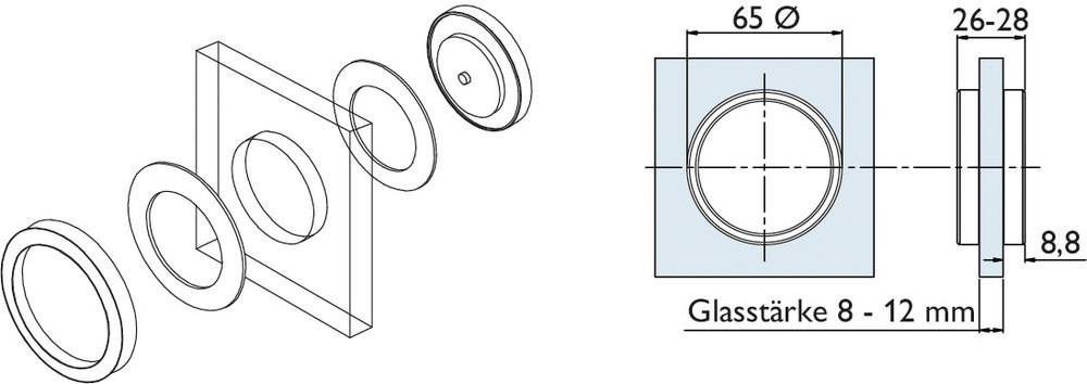 Hermat Schiebetür-Griffmuschel geschlossen *6403-74*