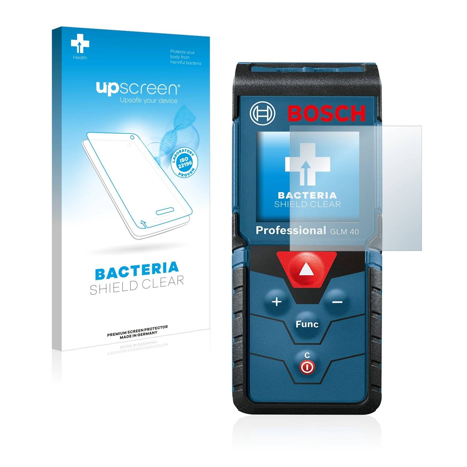 upscreen Bacteria Shield Clear Premium Antibakterielle Displayschutzfolie für Bosch GLM 40