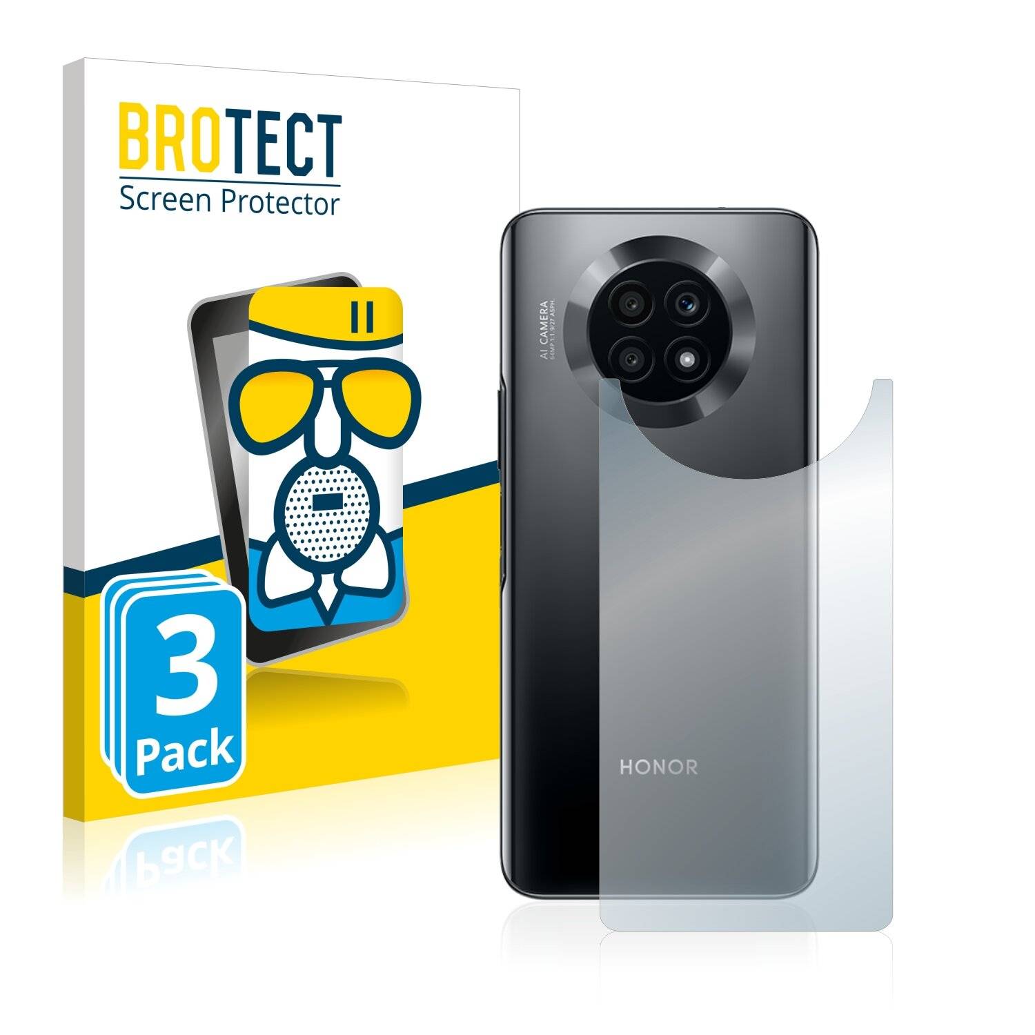 3x BROTECT AirGlass Matte Schutzglas Folie für Honor X20 5G