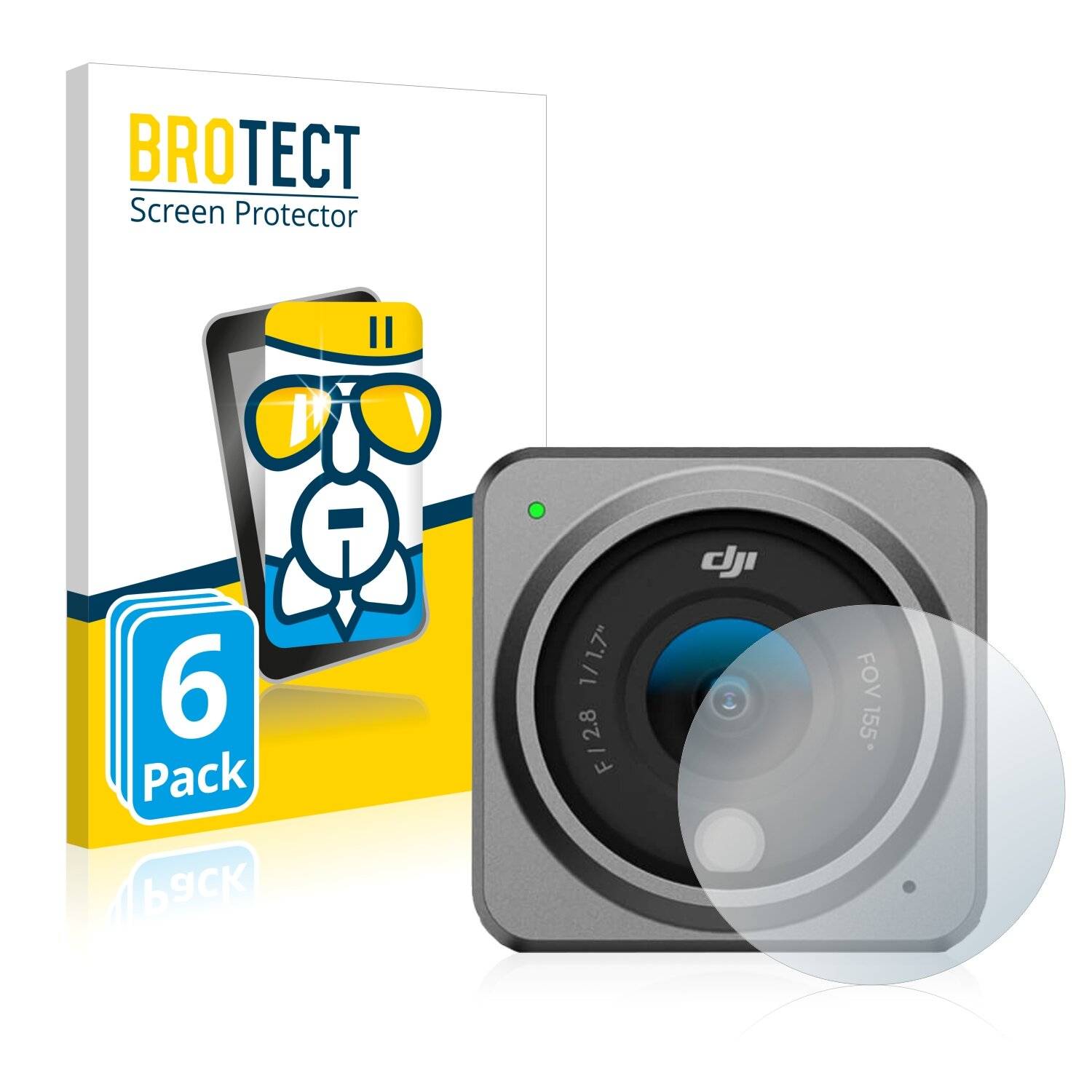 6x BROTECT AirGlass Schutzglas Folie für DJI Action 2 Linse