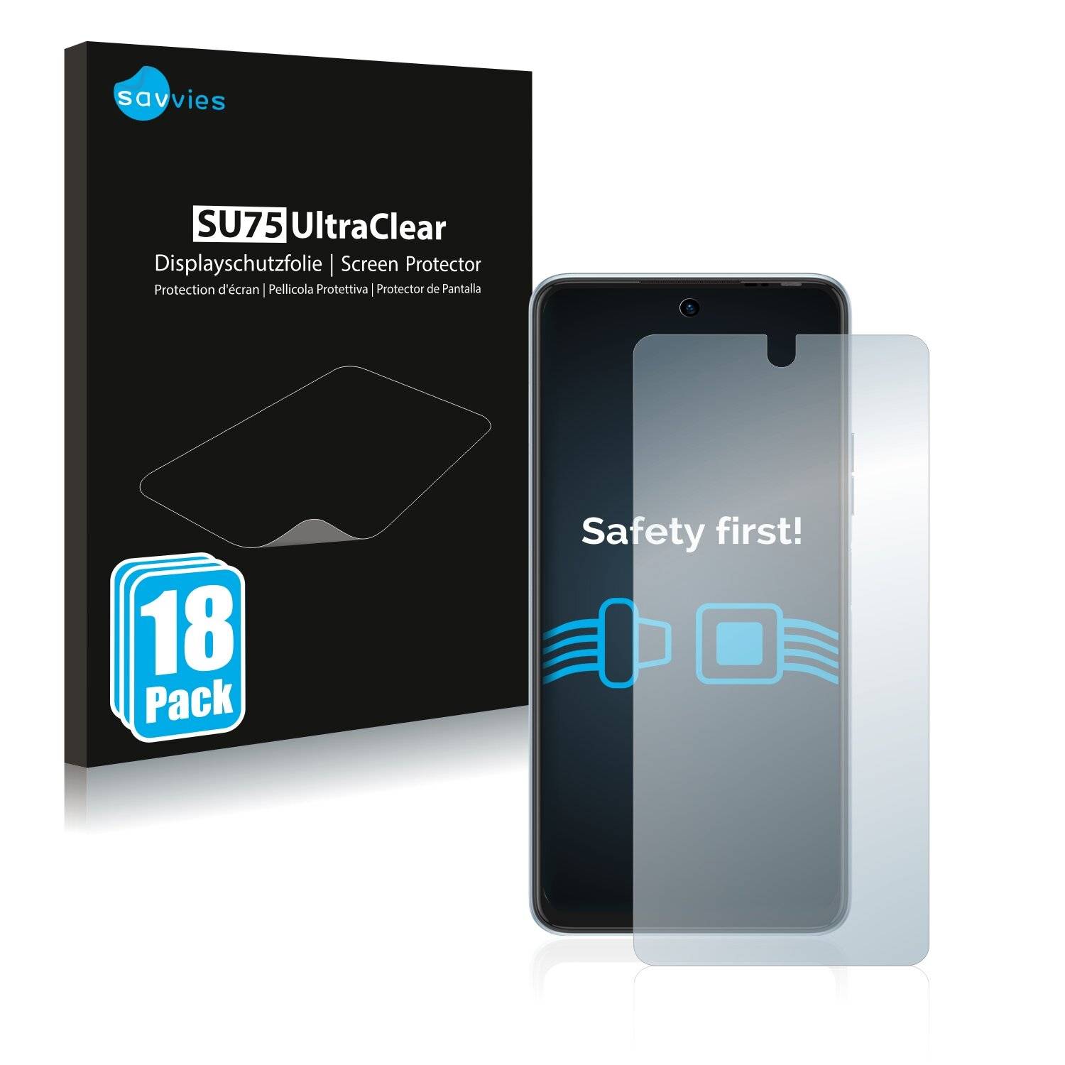 18x Savvies SU75 Displayschutzfolie für Tecno Camon