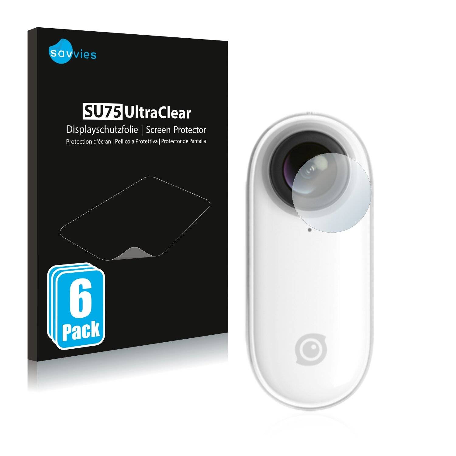 6x Savvies SU75 Displayschutzfolie für Insta360 Go 2