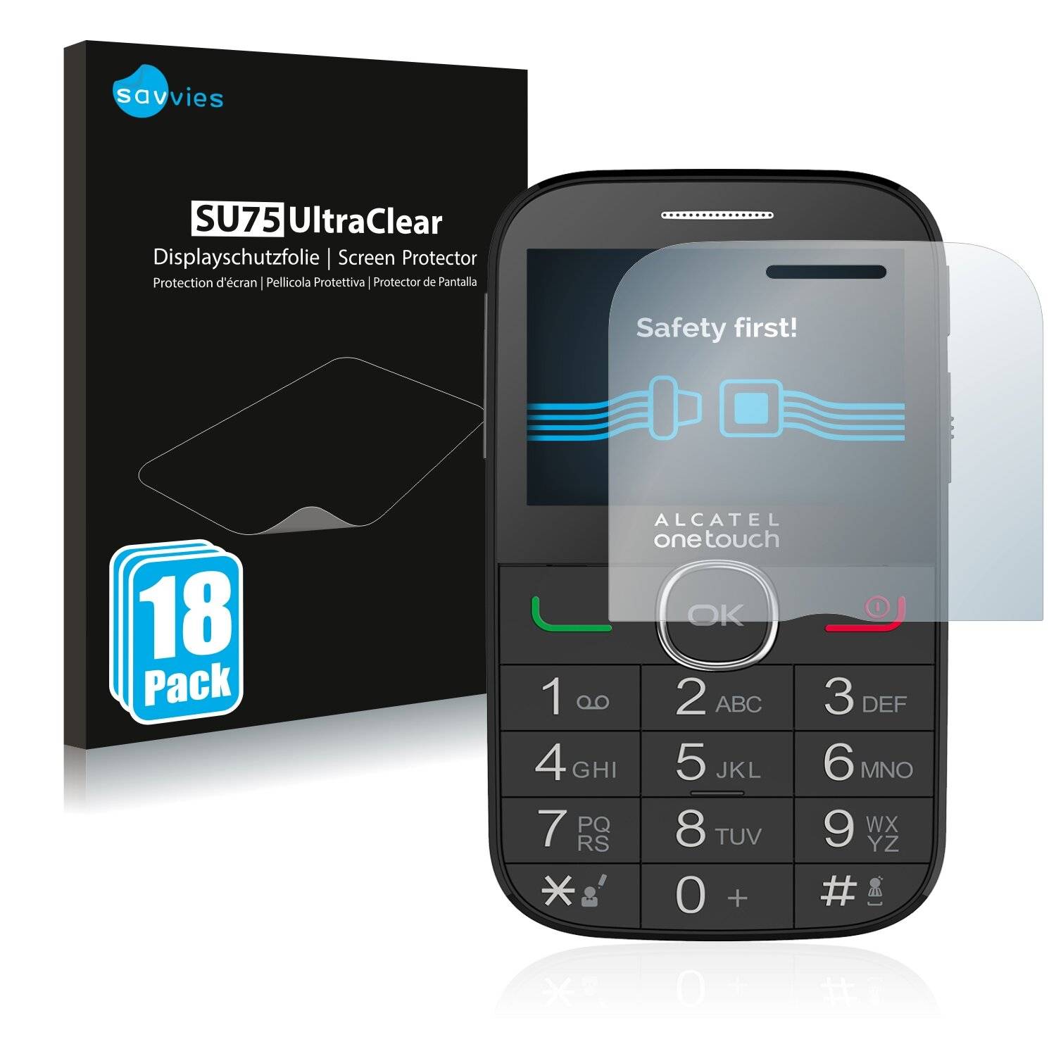 18x Savvies SU75 Displayschutzfolie für Alcatel One Touch