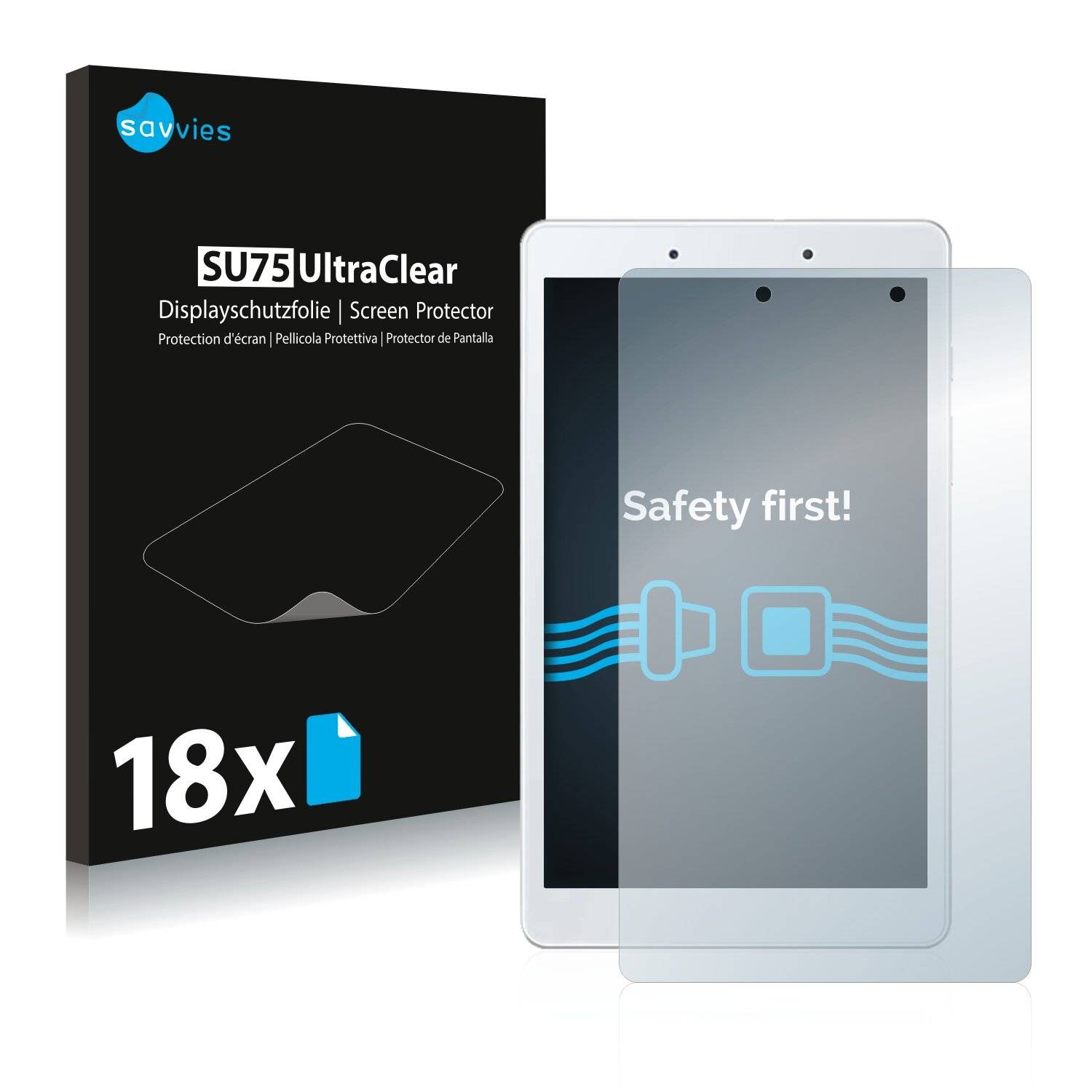 18x Savvies SU75 Displayschutzfolie für Samsung Galaxy Tab A 8.0 WiFi