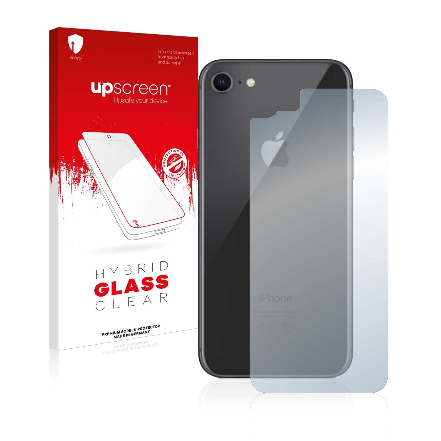 upscreen Hybrid Glass Clear Premium Schutzglas Folie für Apple iPhone 8