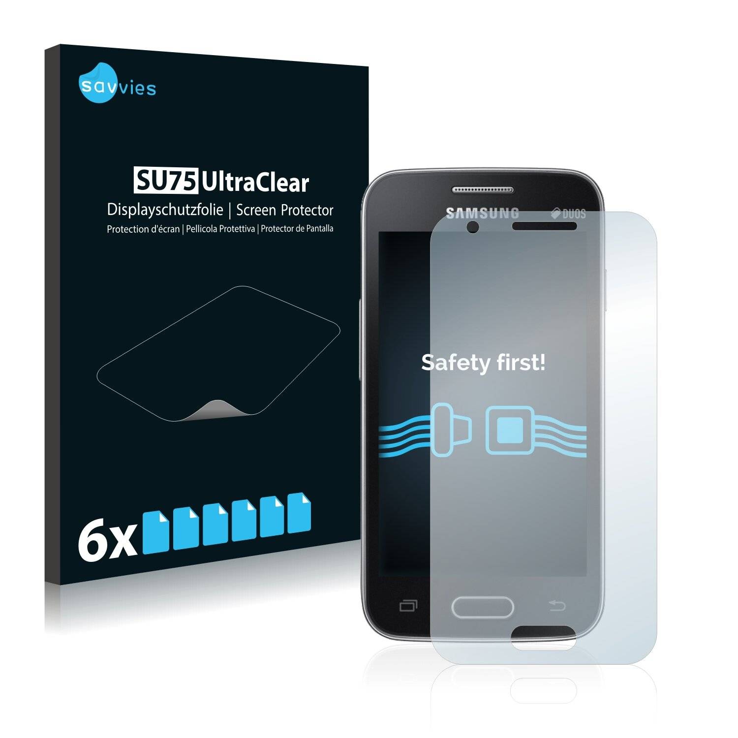 6x Savvies SU75 Displayschutzfolie für Samsung Galaxy Trend II