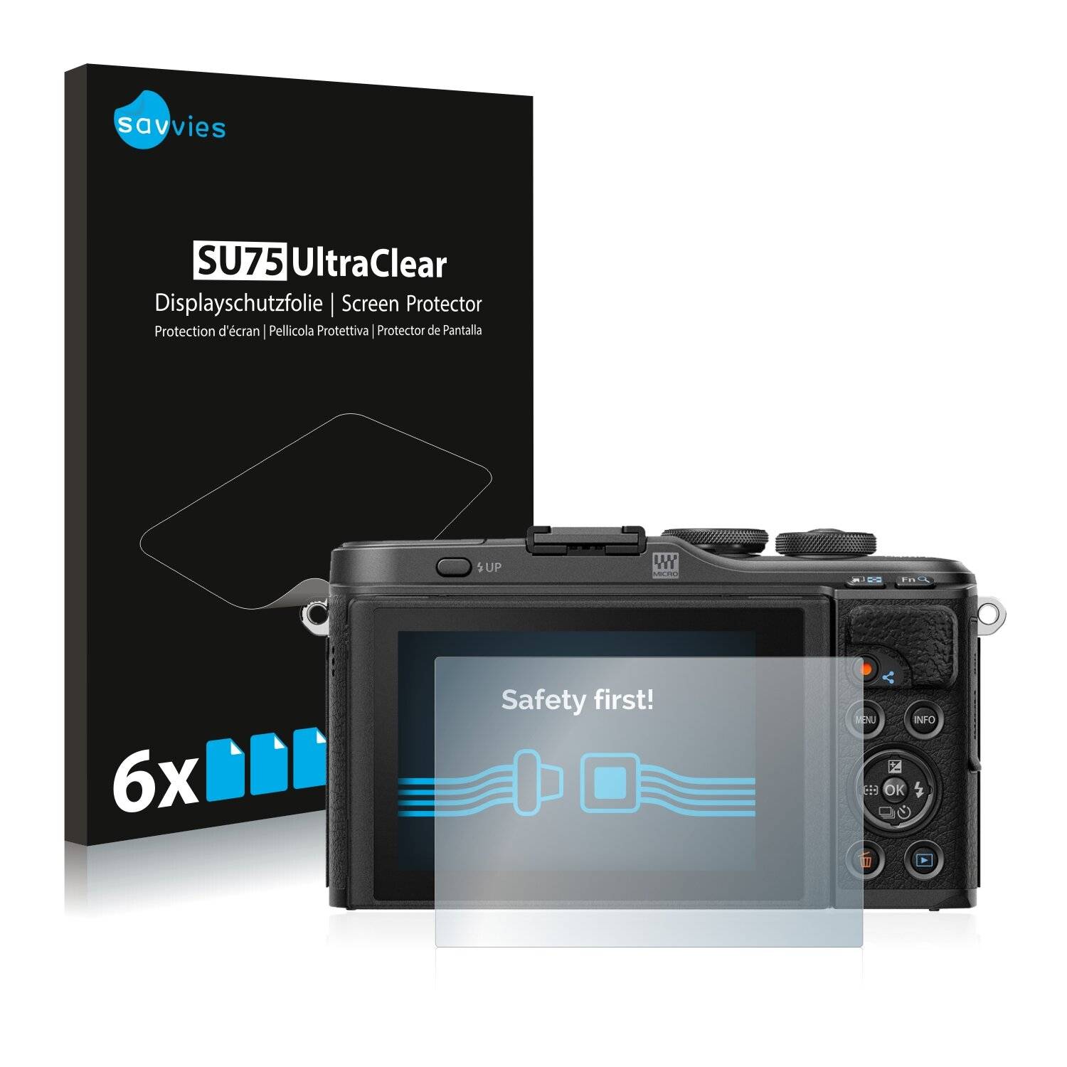6x Savvies SU75 Displayschutzfolie für Olympus PEN