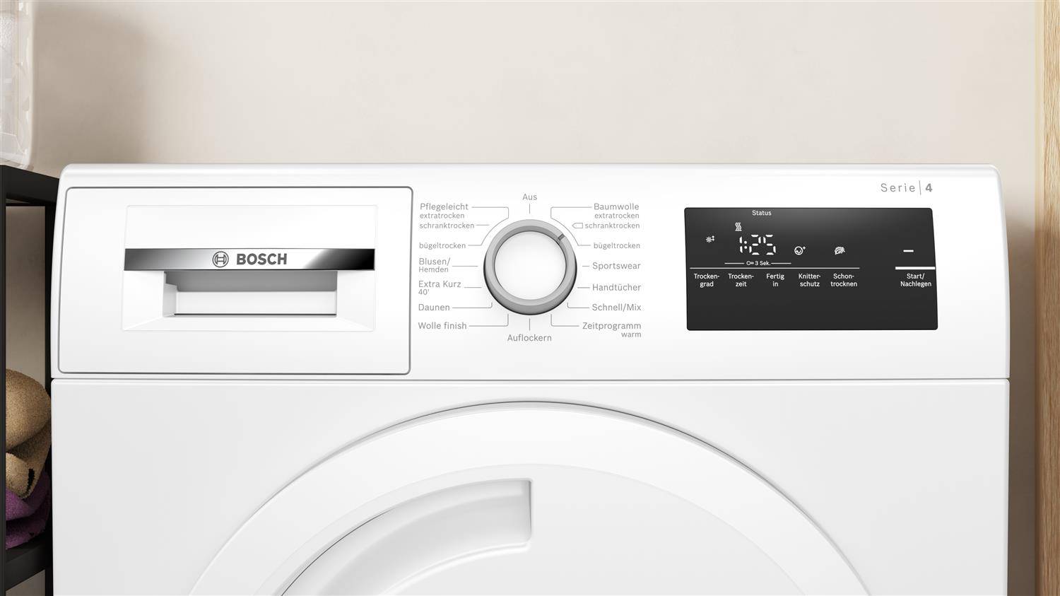 Bosch Serie 4, Wärmepumpentrockner, 7 kg, WTH83V03