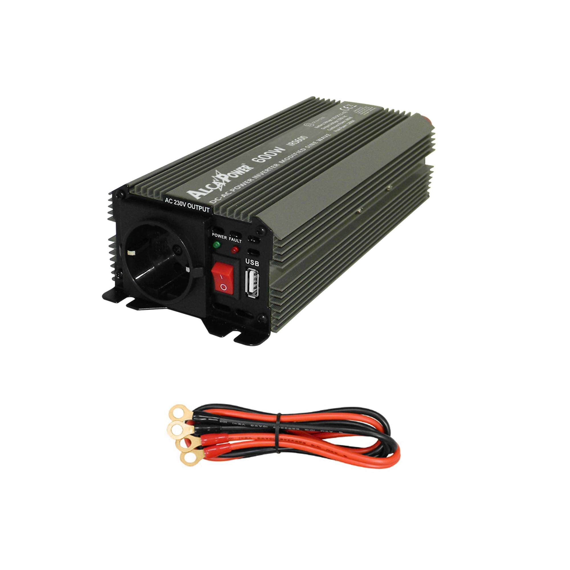 RO: Invertor de tensiune AlcaPower by President 600W 24V-230V, sinusoida modificata, port USB
