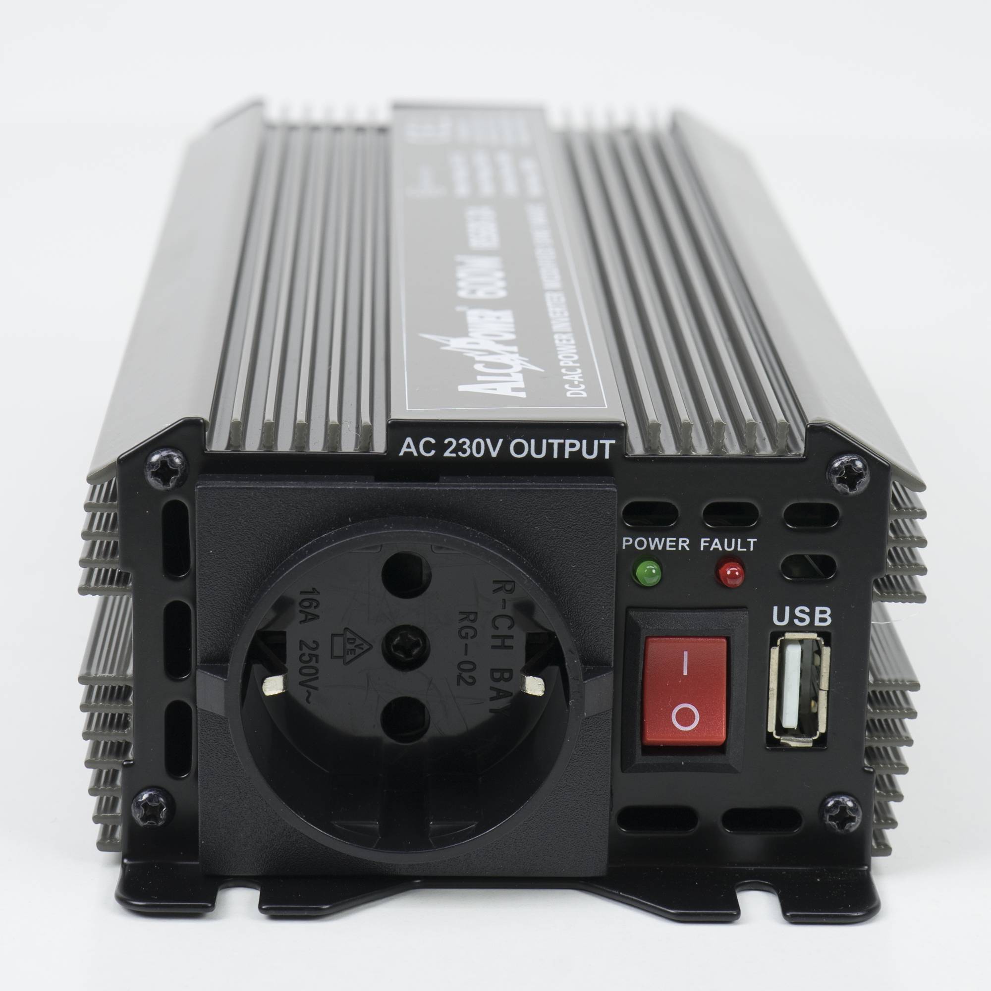 RO: Invertor de tensiune AlcaPower by President 600W 24V-230V, sinusoida modificata, port USB