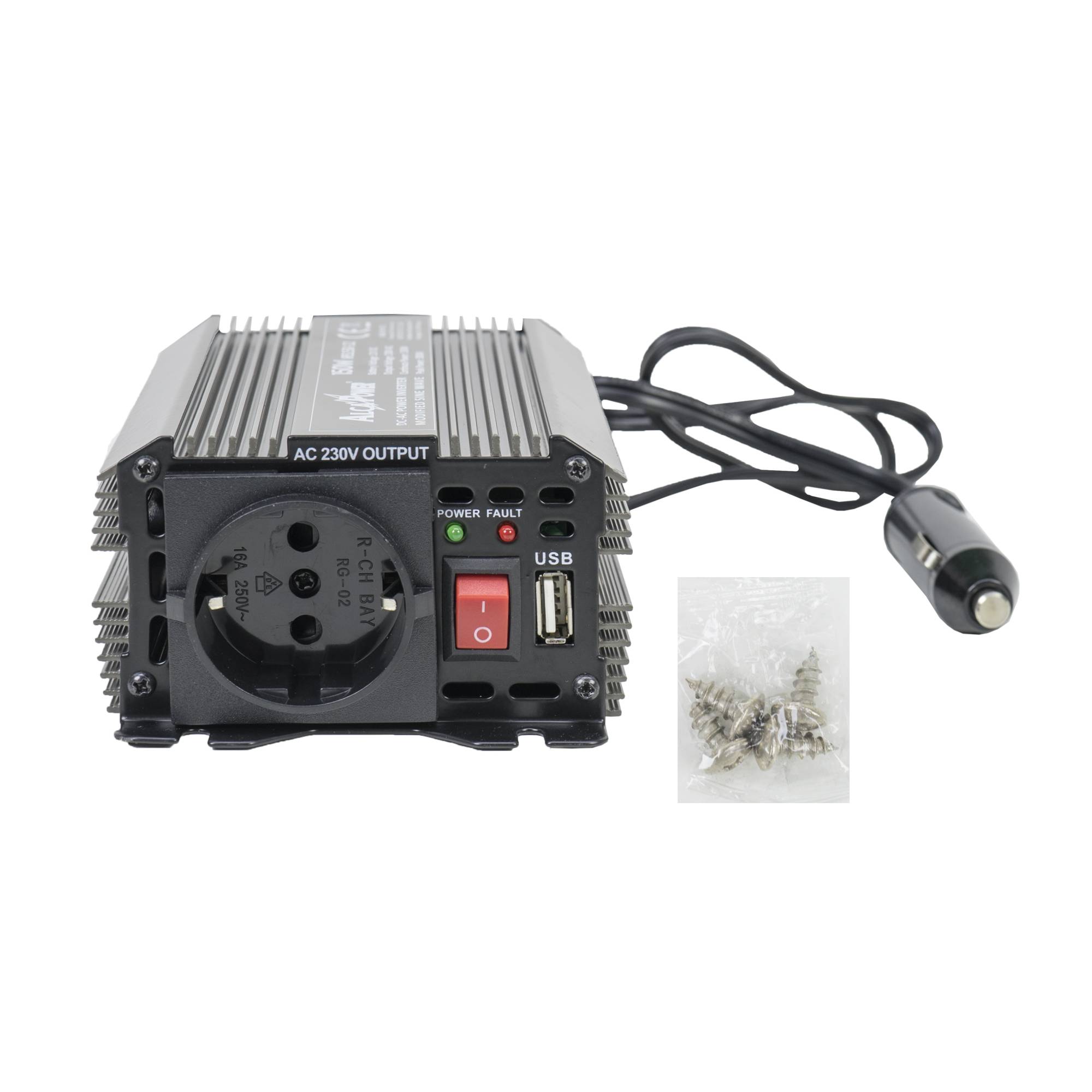 RO: Invertor de tensiune AlcaPower by President 150W 12V-230V, sinusoida modificata, port USB