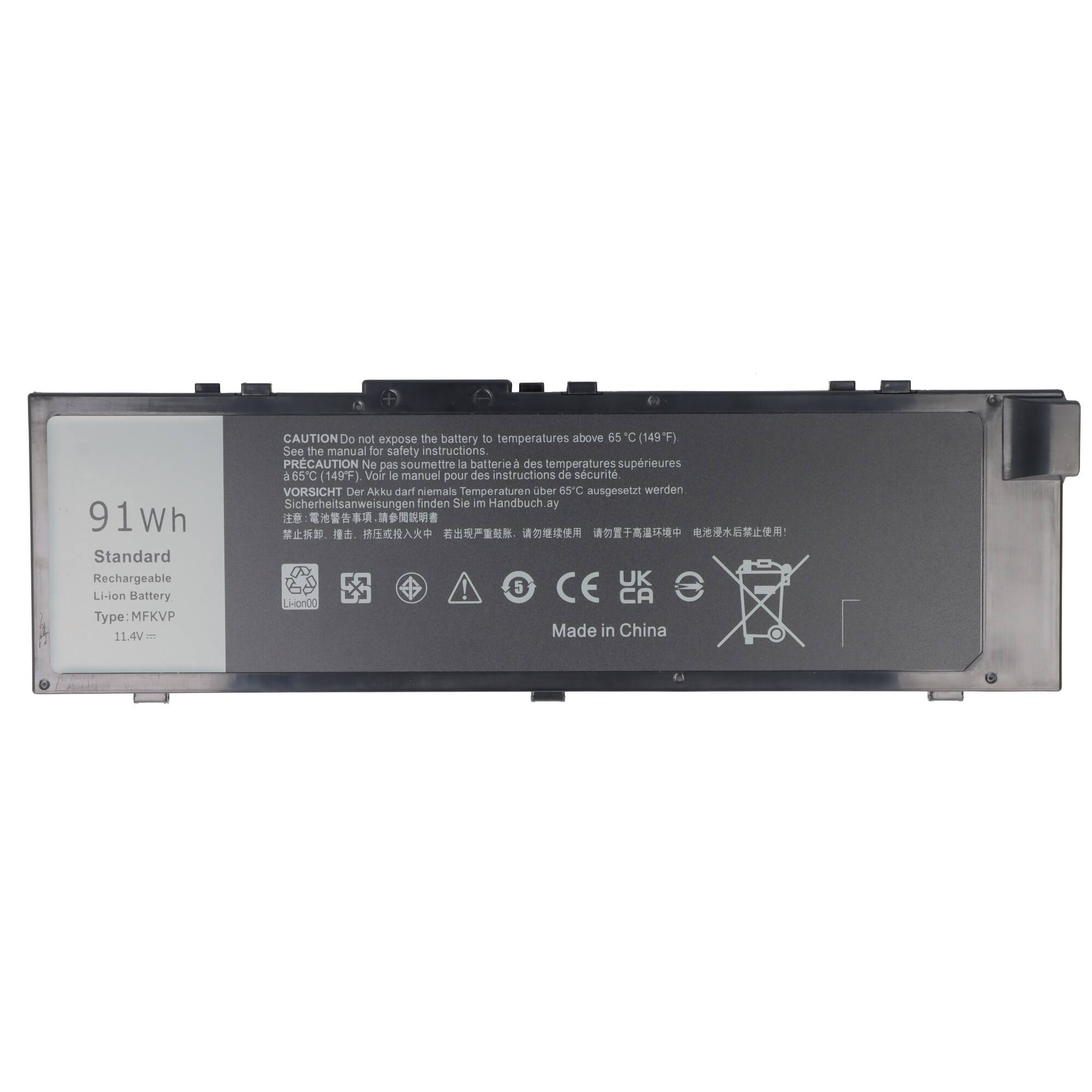 Akku passend für Dell Precision 17 7720, Li-Polymer, 11,4V, 7980mAh, 91Wh