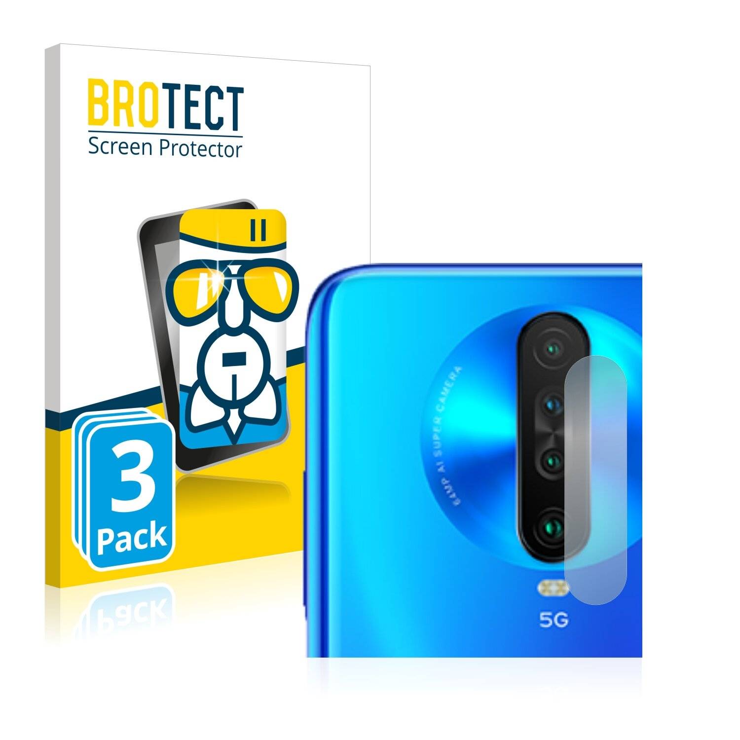 3x BROTECT AirGlass Schutzglas Folie für Xiaomi Redmi K30 5G (NUR