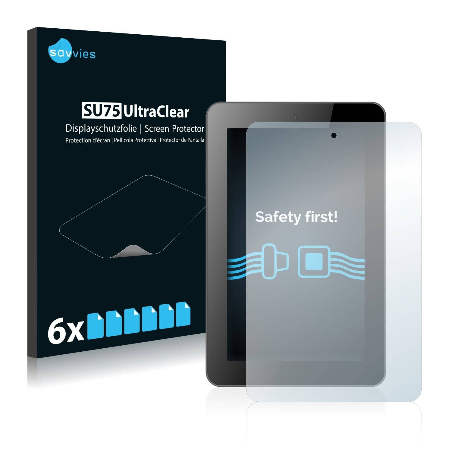 6x Savvies SU75 Displayschutzfolie für Prestigio MultiPad Wize