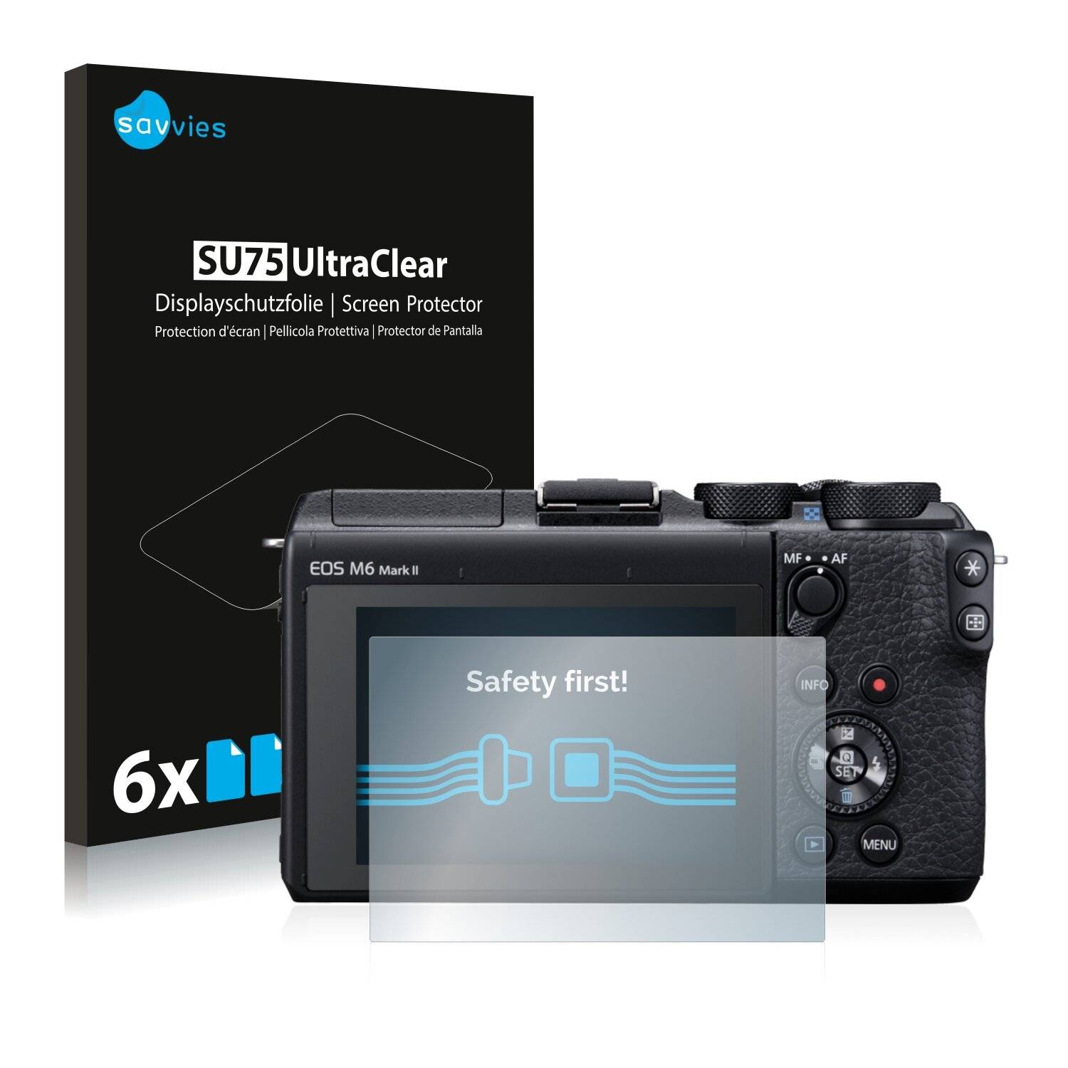 6x Savvies SU75 Displayschutzfolie für Canon EOS M6 Mark
