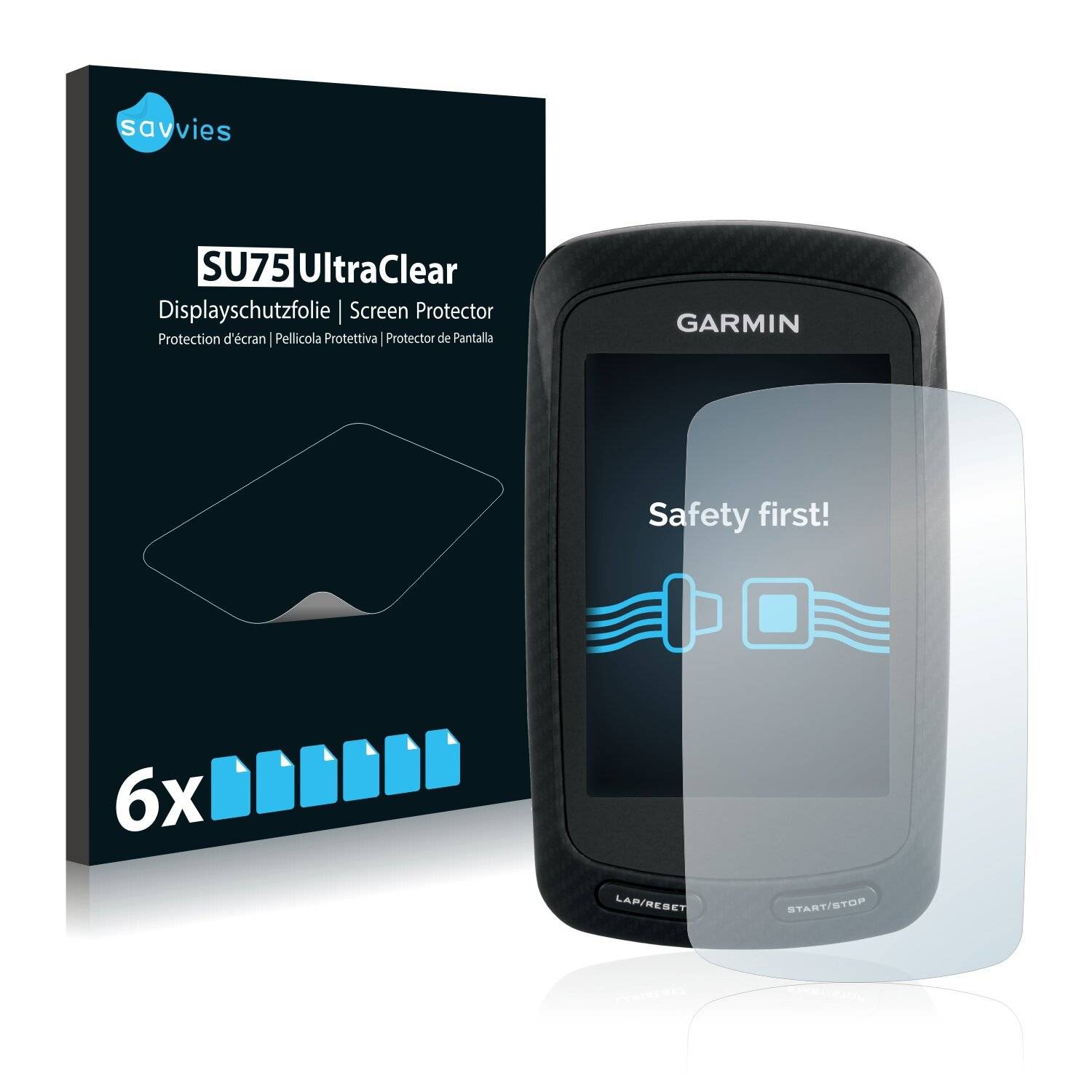 6x Savvies SU75 Displayschutzfolie für Garmin Edge