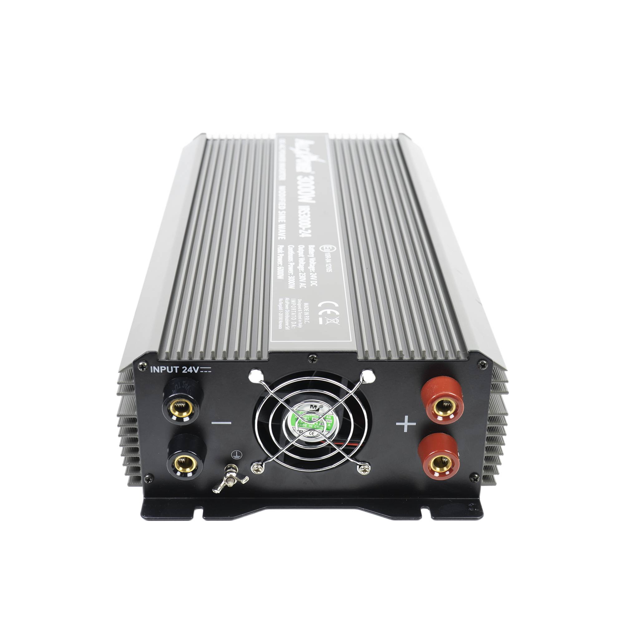 RO: Invertor de tensiune AlcaPower by President 3000W alimentare 24V, iesire 230V, unda sinus modificat, port SB, intrare telecomanda