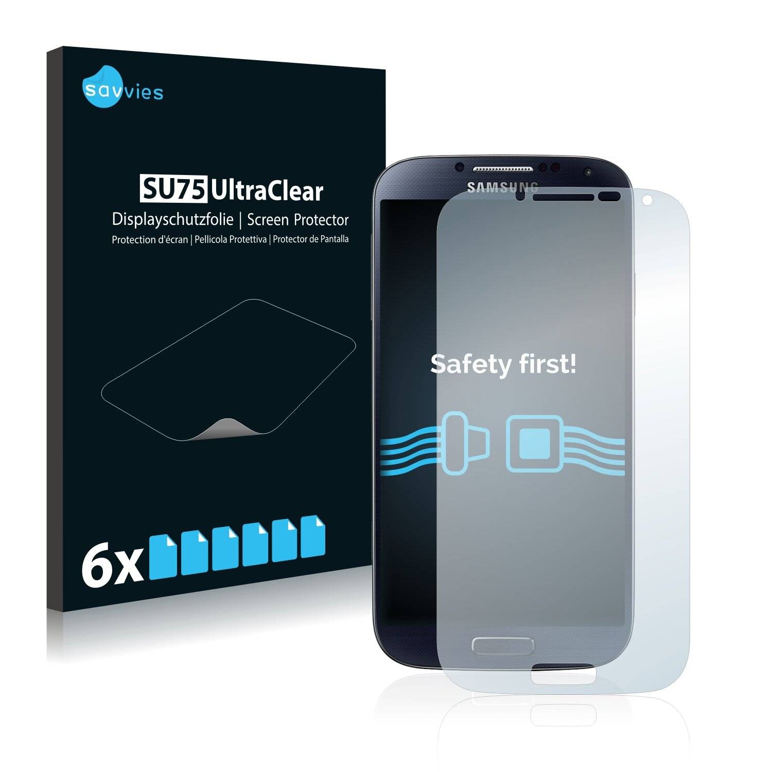 6x Savvies SU75 Displayschutzfolie für Samsung Galaxy S4 LTE