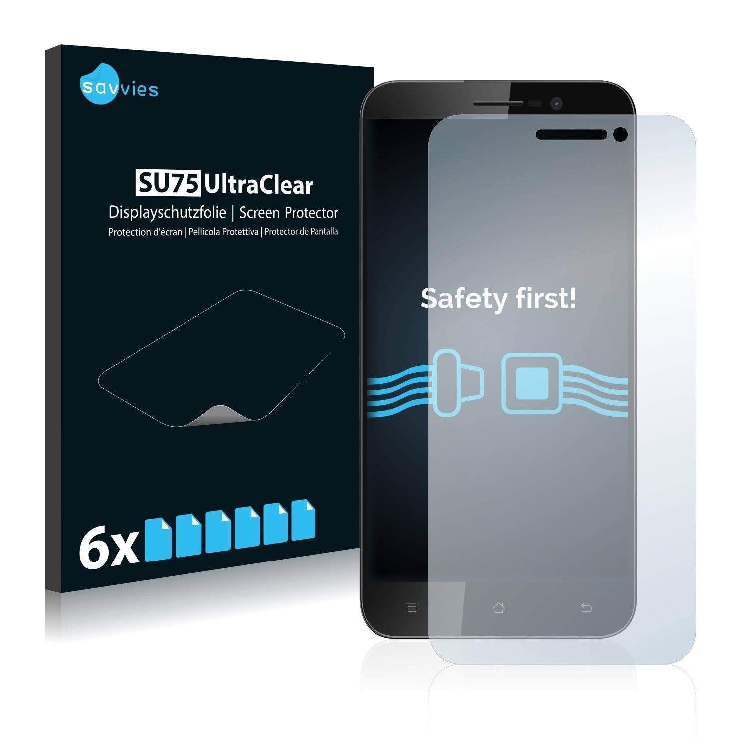 6x Savvies SU75 Displayschutzfolie für BLU Studio 6.0