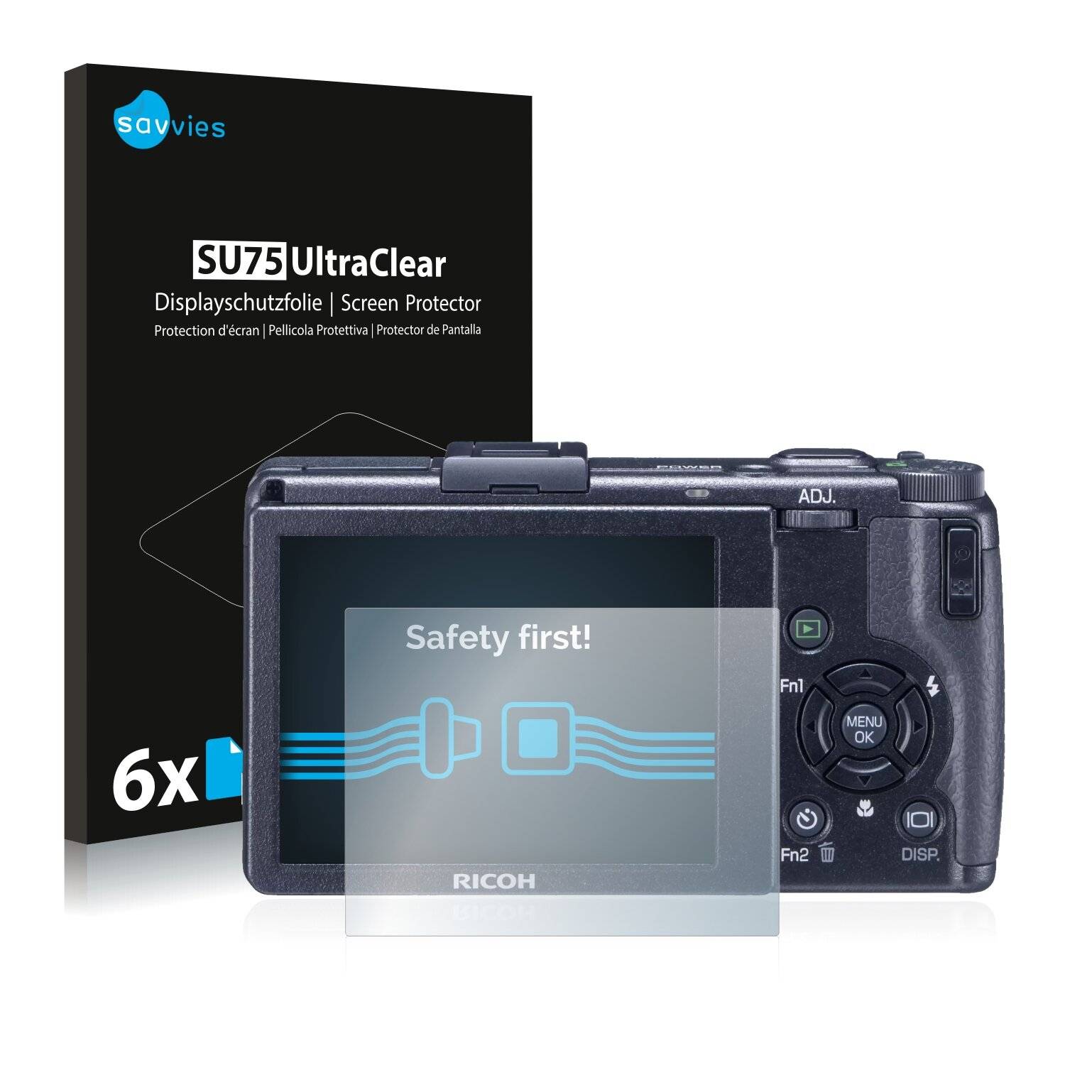 6x Savvies SU75 Displayschutzfolie für Ricoh GR Digital III
