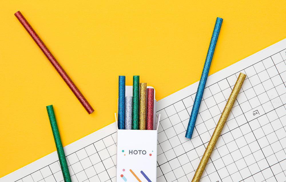 HOTO Hot melt glue sticks, Heißklebesticks, multicolor, 20 Stück