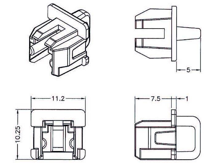 Staubschutz für RJ11 Buchse mit Griff 10 Stück weiß
