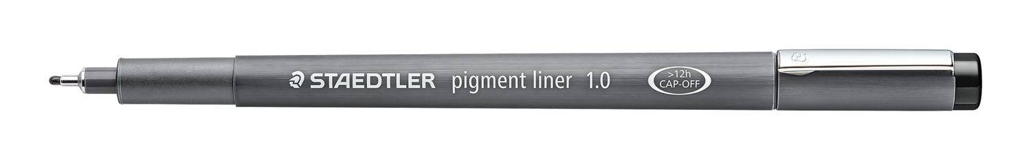 Staedtler Pigment Liner 308, Schwarz, Fein, Schwarz, Grau, Rund, Tinte auf Pigmentbasis, 1 mm